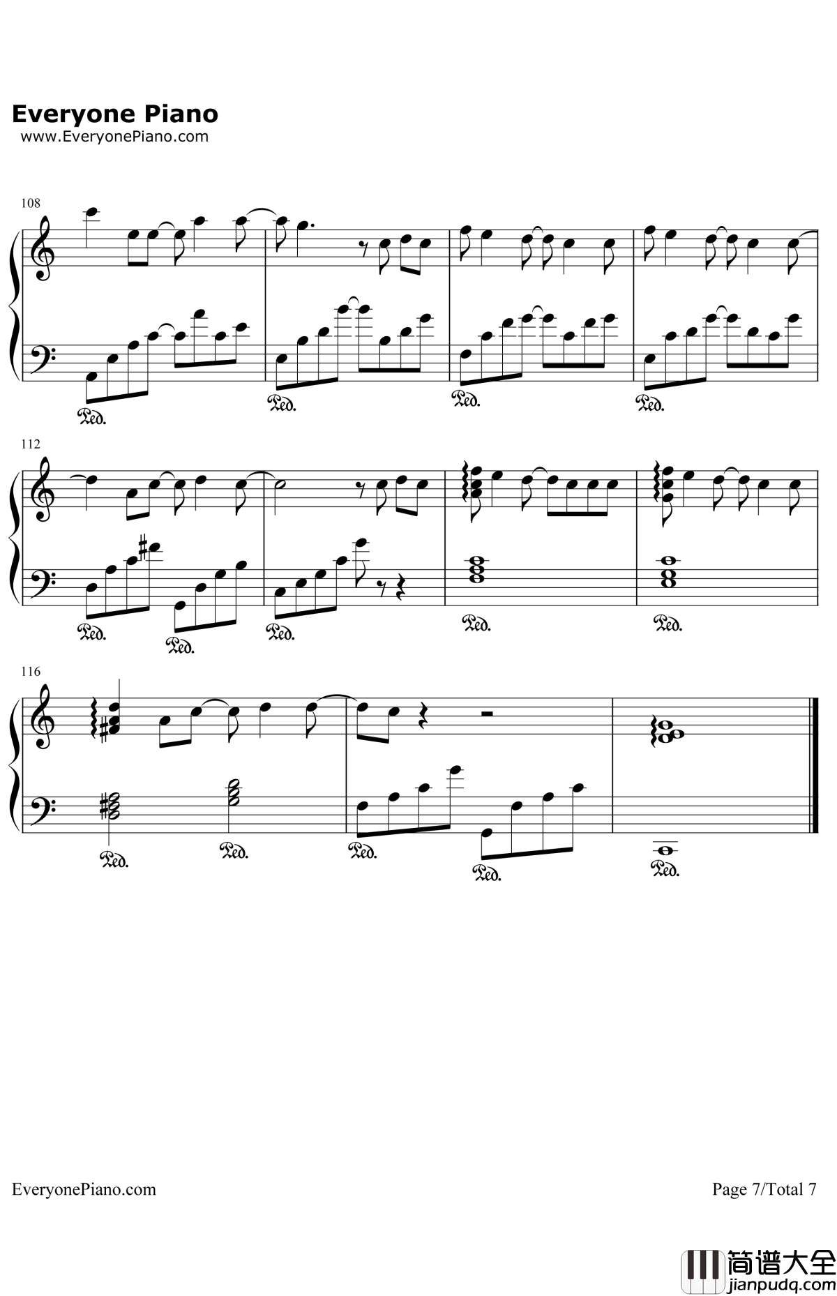 小手拉大手钢琴谱_梁静茹