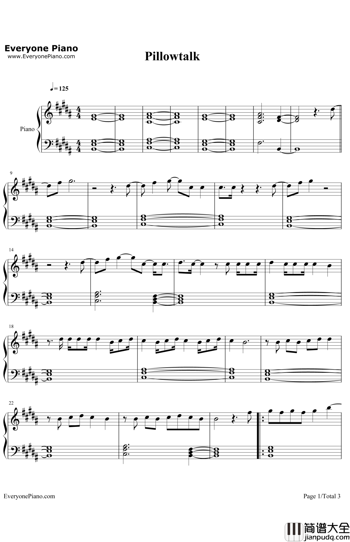 Pillowtalk钢琴谱_Zayn