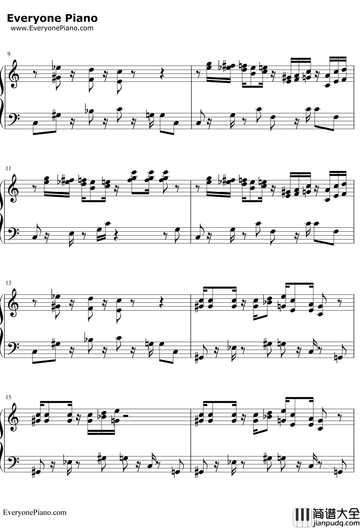 超级玛丽主题曲钢琴谱_近藤浩治_TheSuperMario