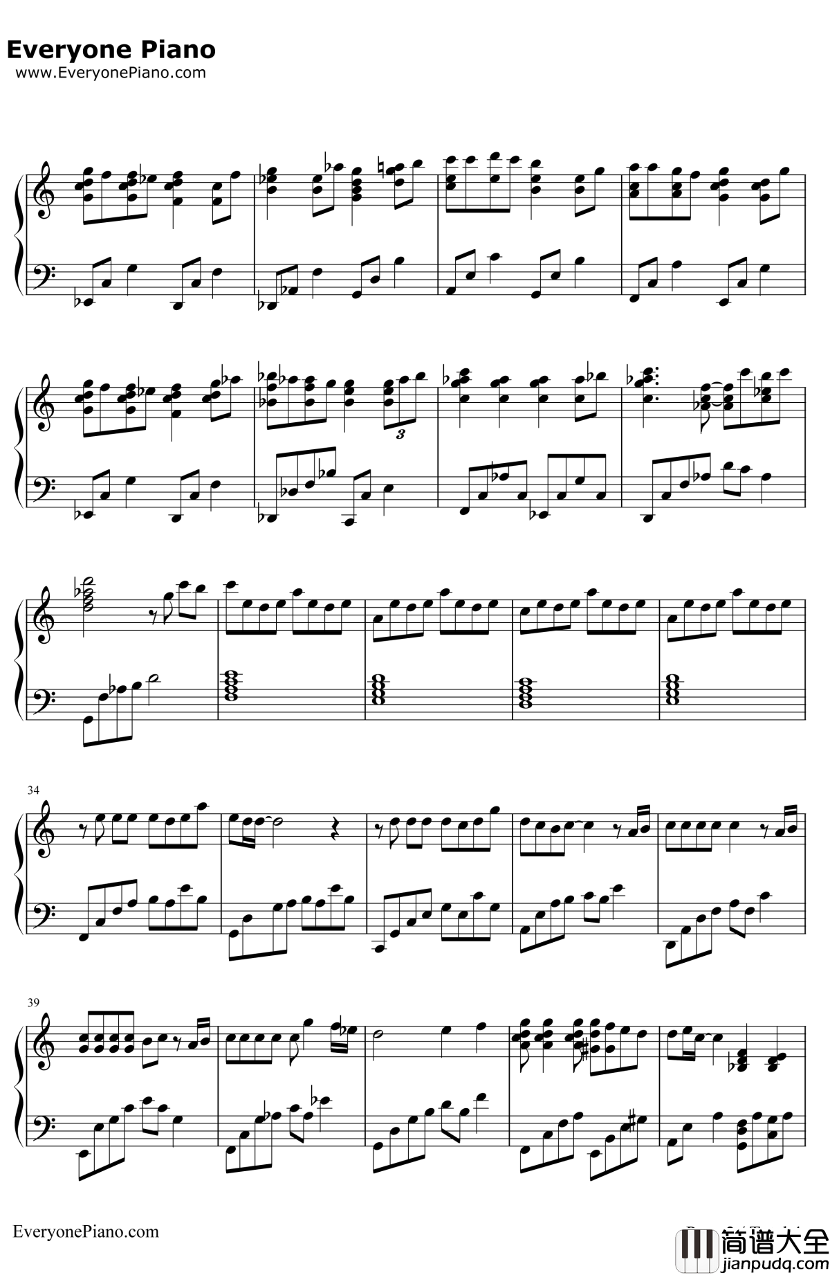 那一天的河川钢琴谱_久石让JoeHisaishi宫崎骏_DayofTheRiver_OneSummer'sDay