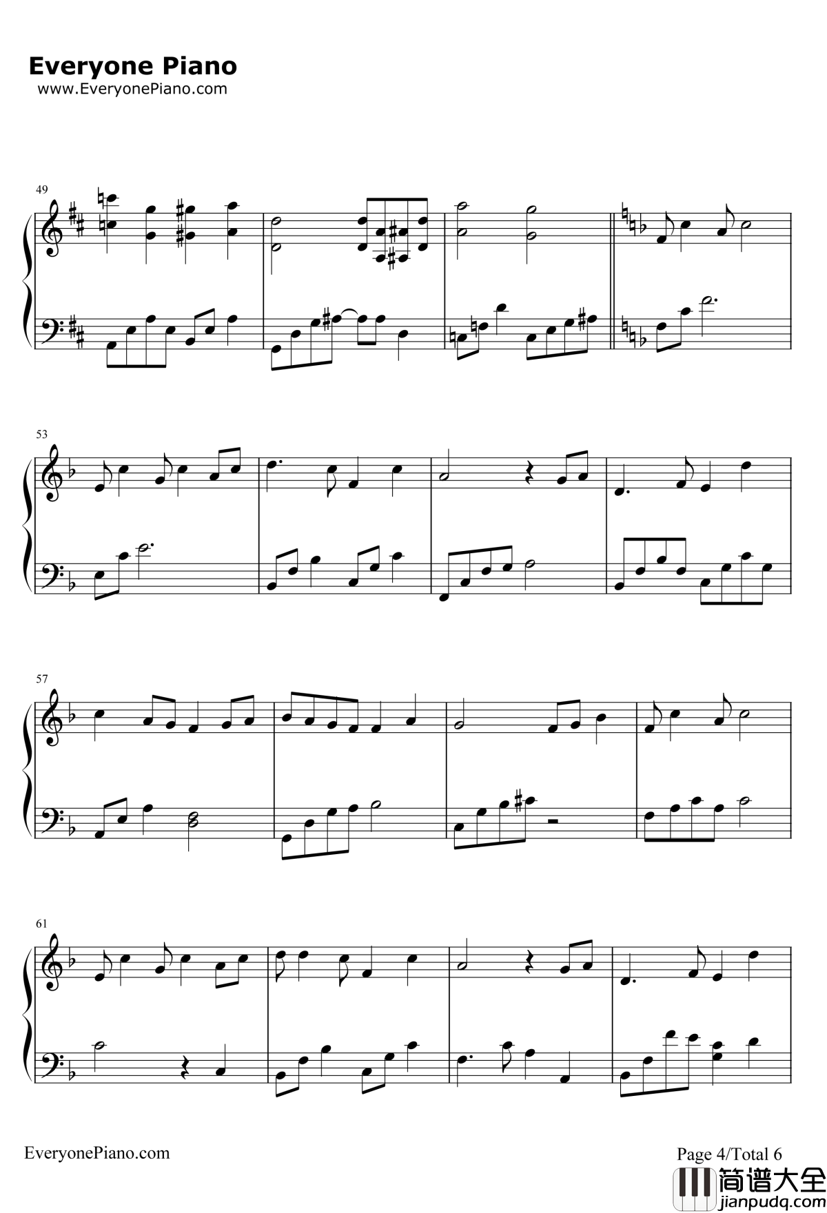 一次就好钢琴谱_杨宗纬_夏洛特烦恼插曲