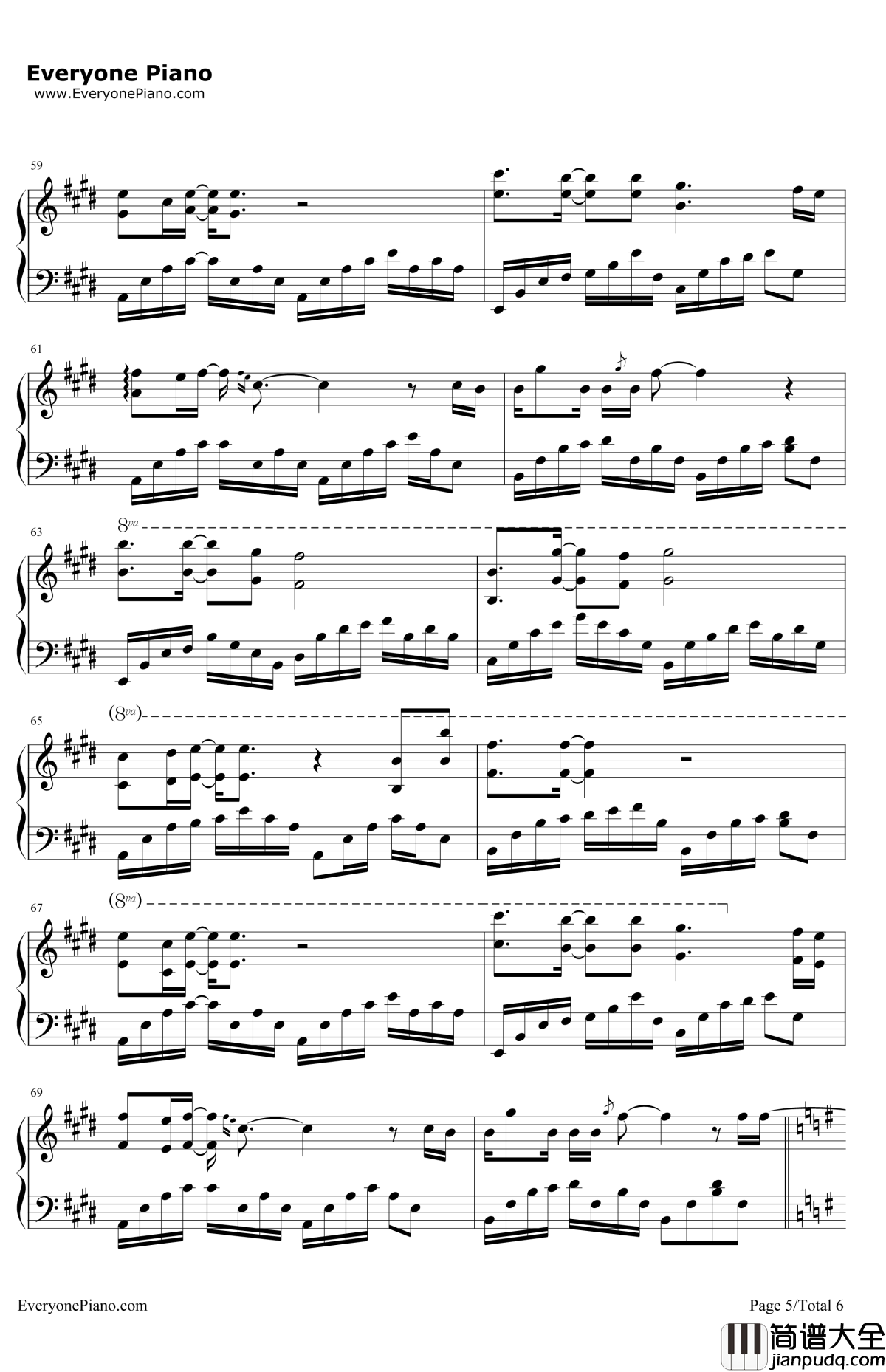 清风徐来钢琴谱_王菲_港囧主题曲