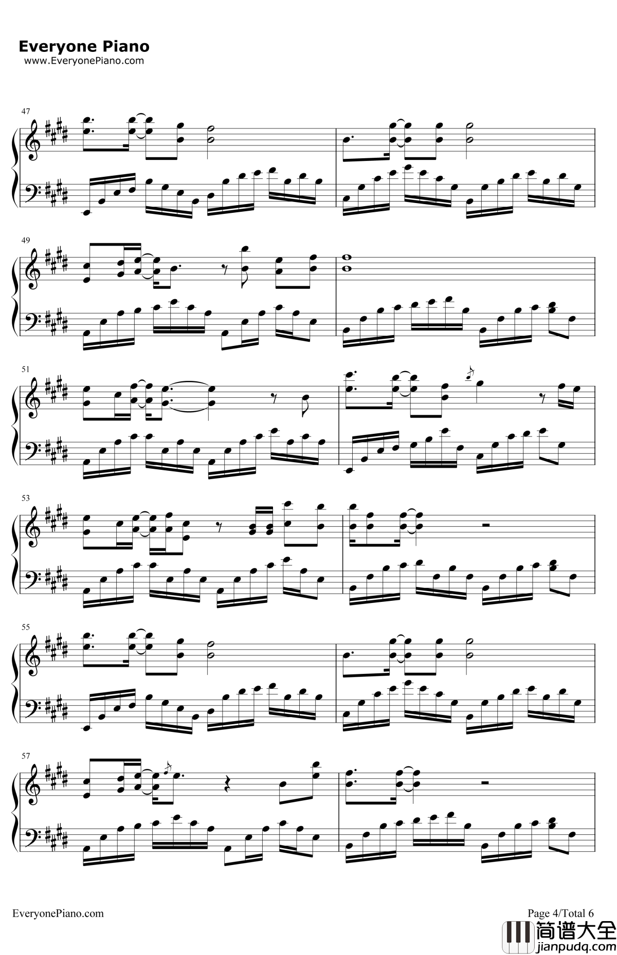 清风徐来钢琴谱_王菲_港囧主题曲