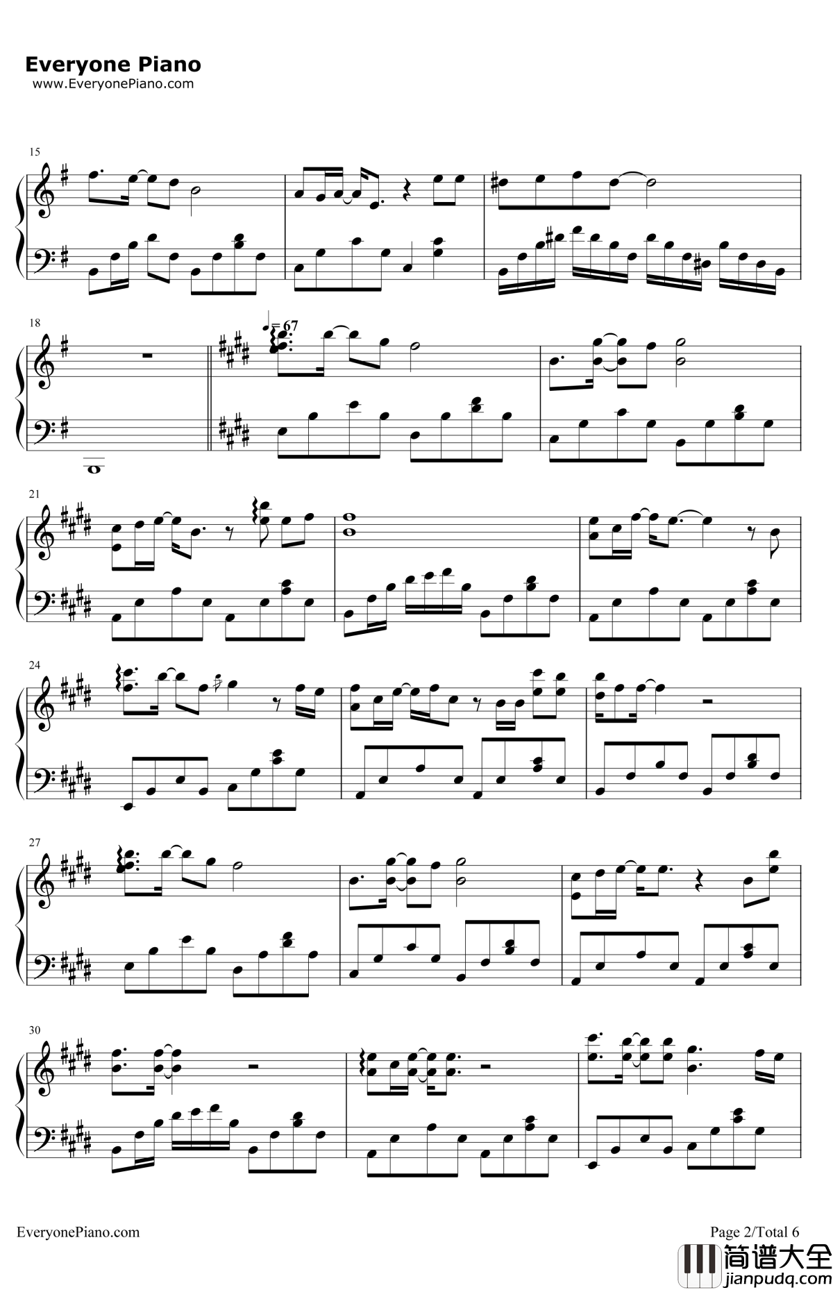 清风徐来钢琴谱_王菲_港囧主题曲