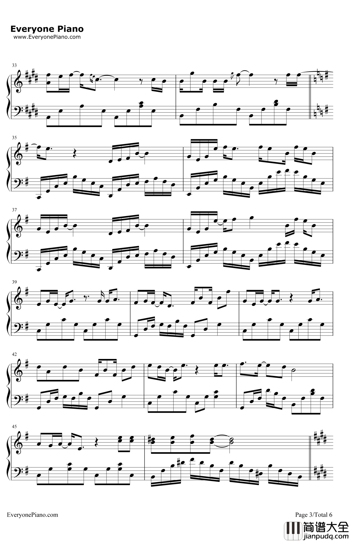 清风徐来钢琴谱_王菲_港囧主题曲