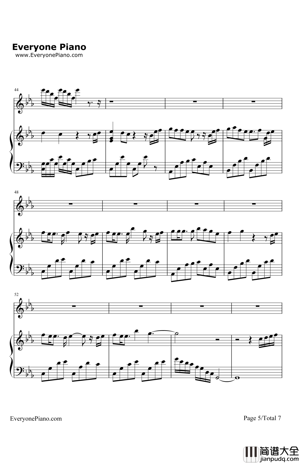 不朽钢琴谱_音频怪物_盗墓笔记•张起灵