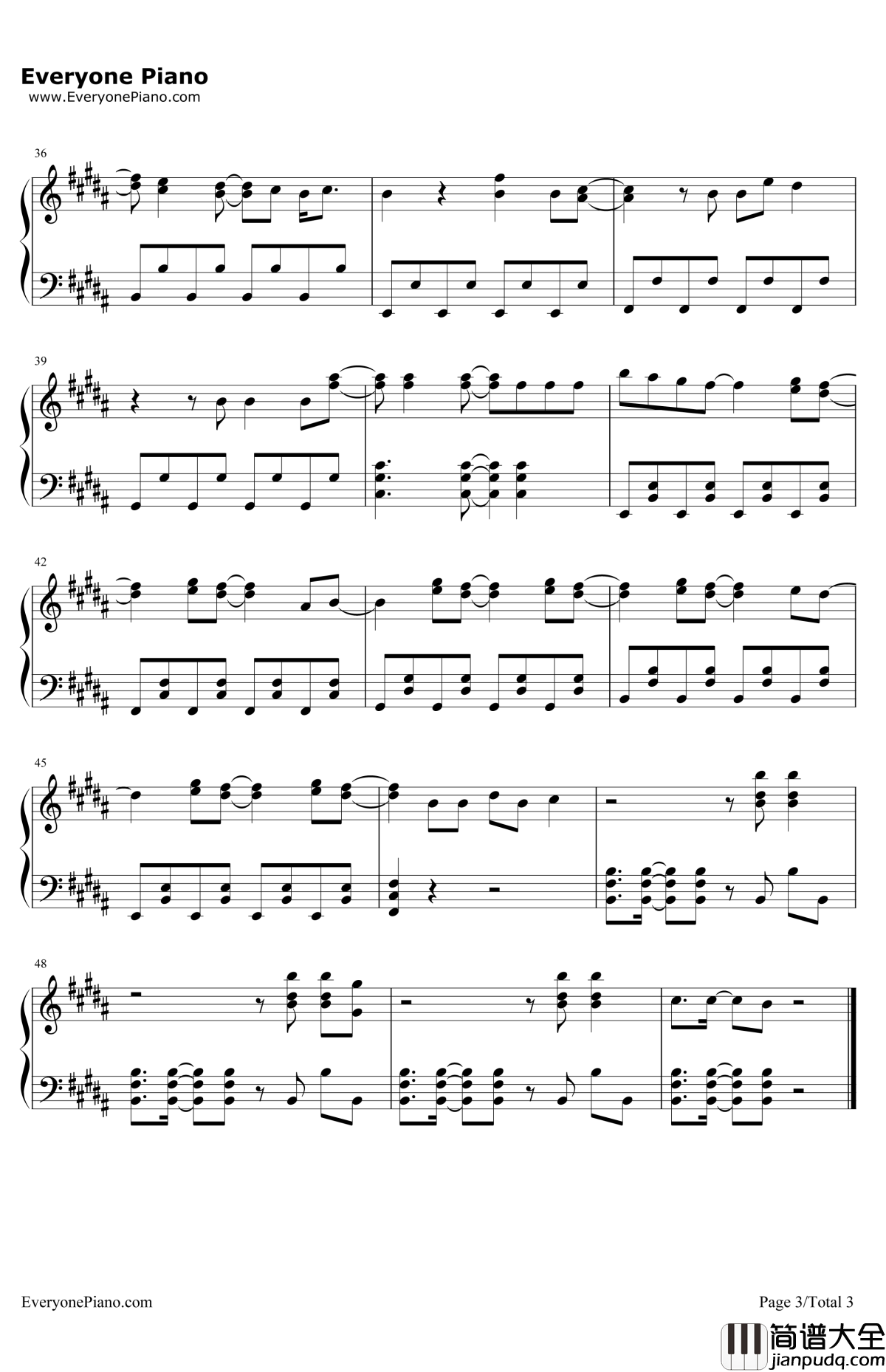 Renegade钢琴谱_STEREODIVEFOUNDATION_黑街OP