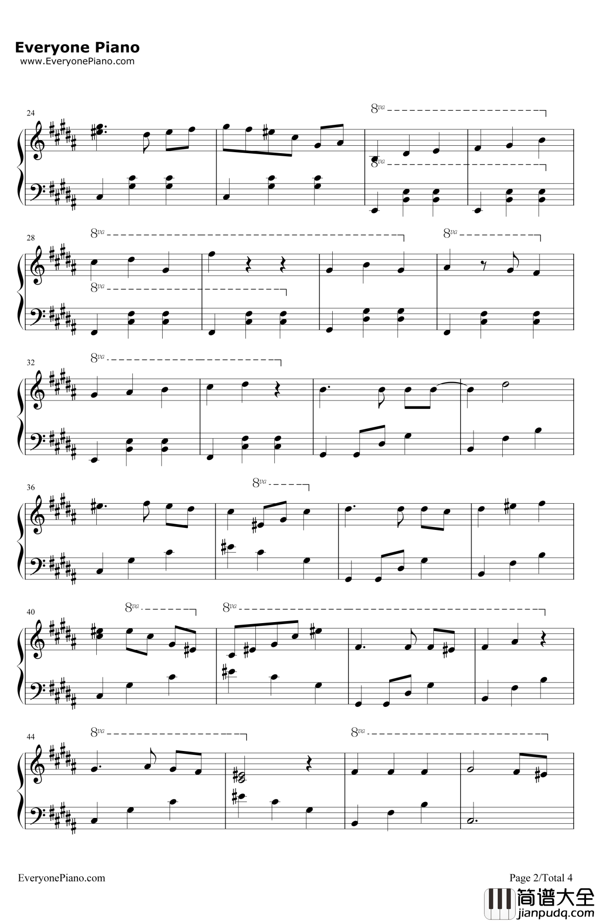 SecretSky钢琴谱_MICHI_六花的勇者ED1