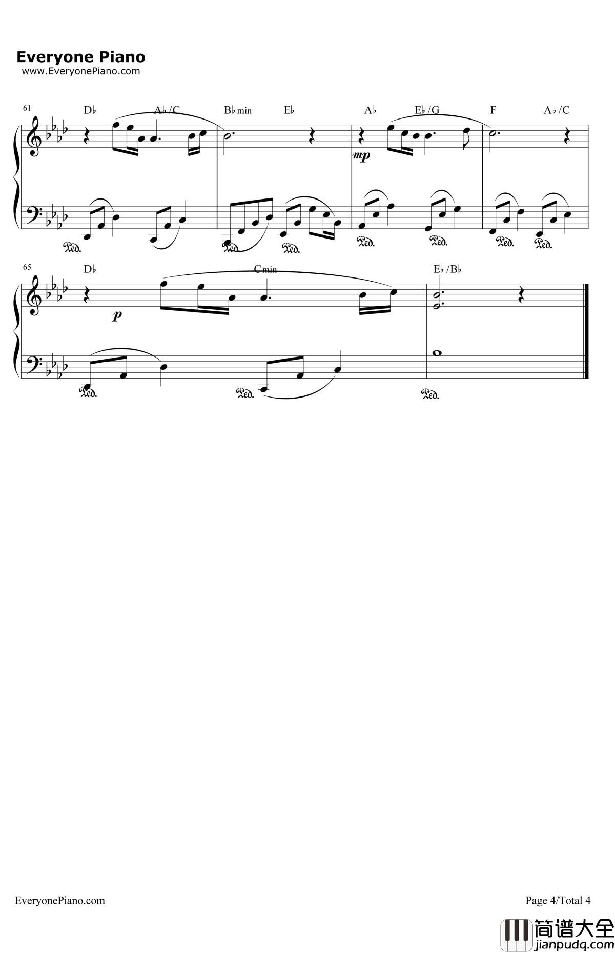 朋友钢琴谱_周华健