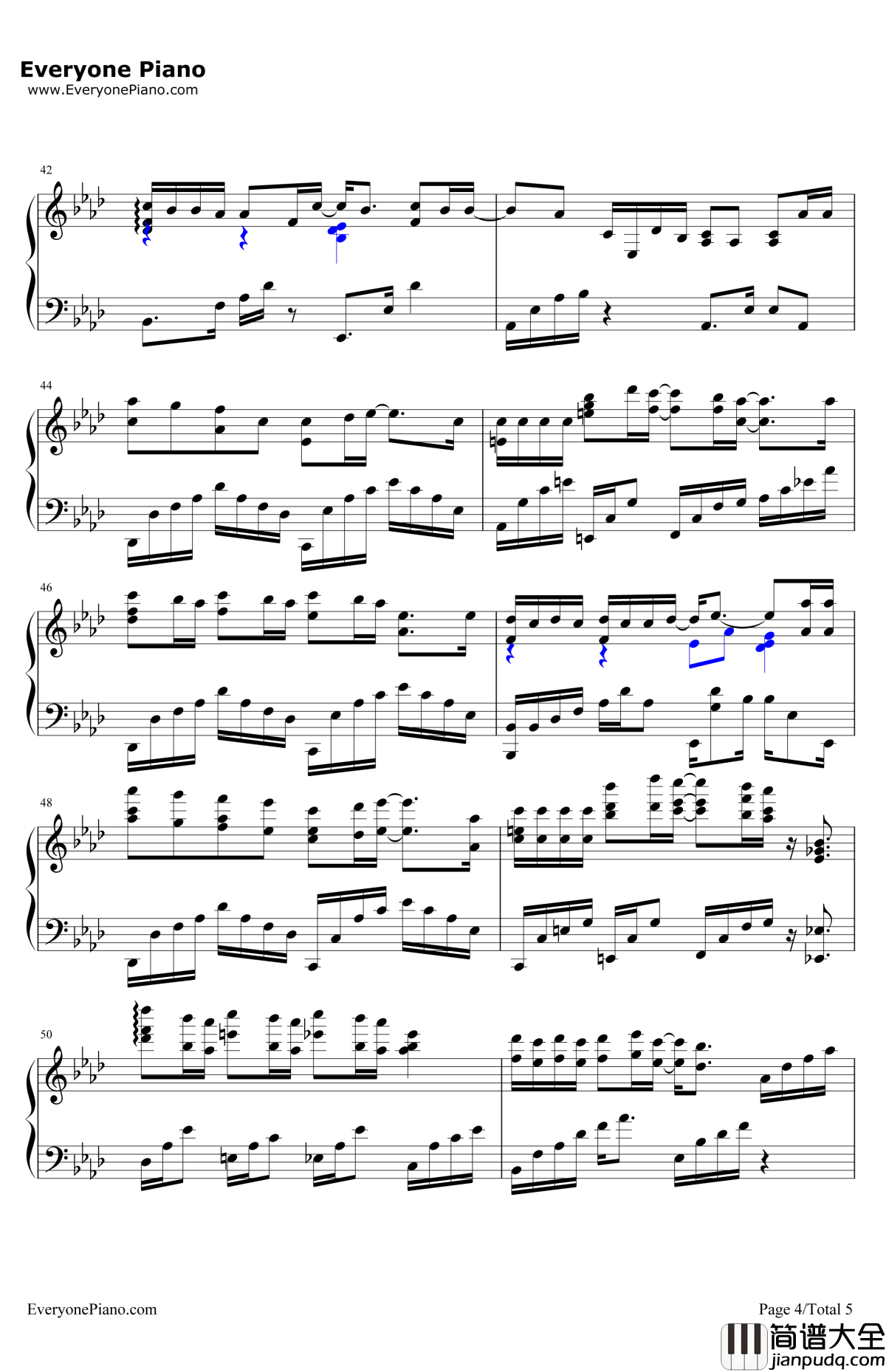 有个爱你的人不容易钢琴谱_那英_夏洛特烦恼主题曲