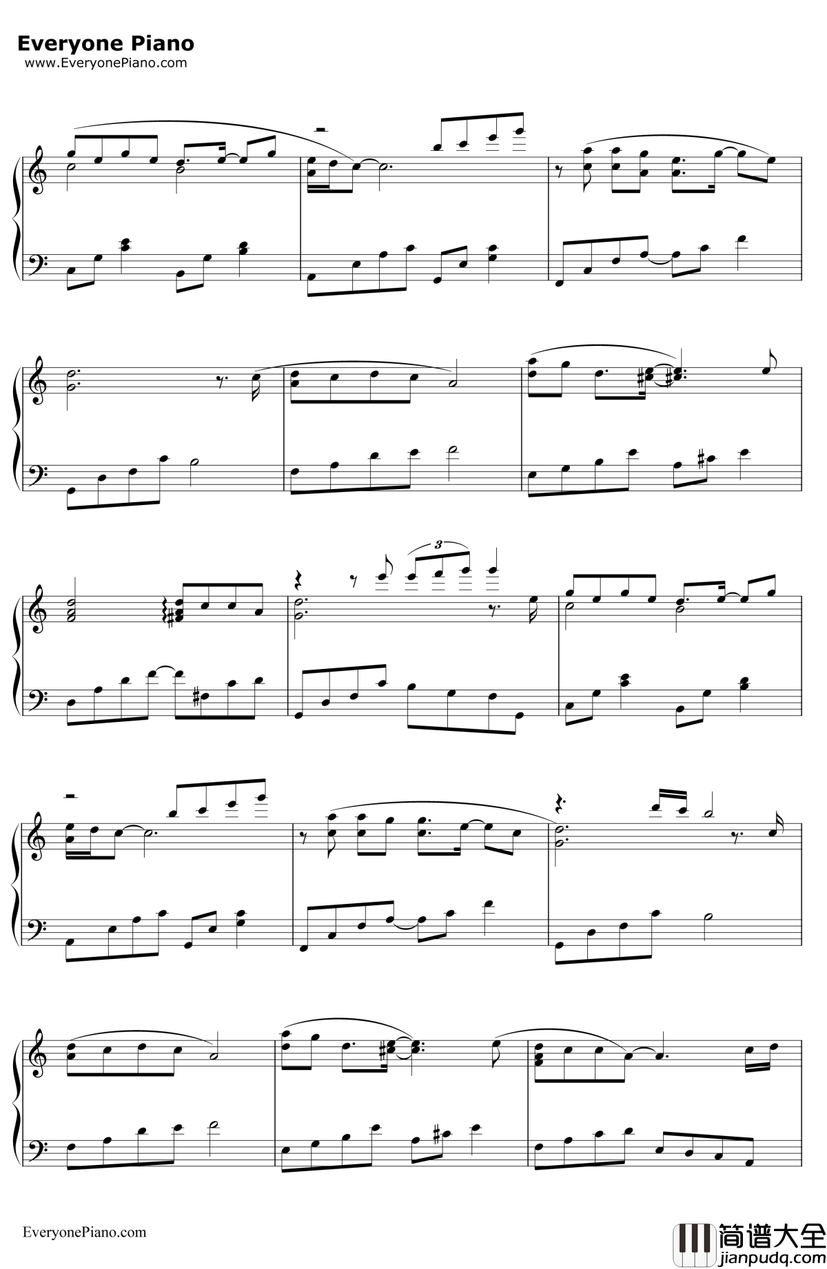 好久不见钢琴谱_陈奕迅_好久不见