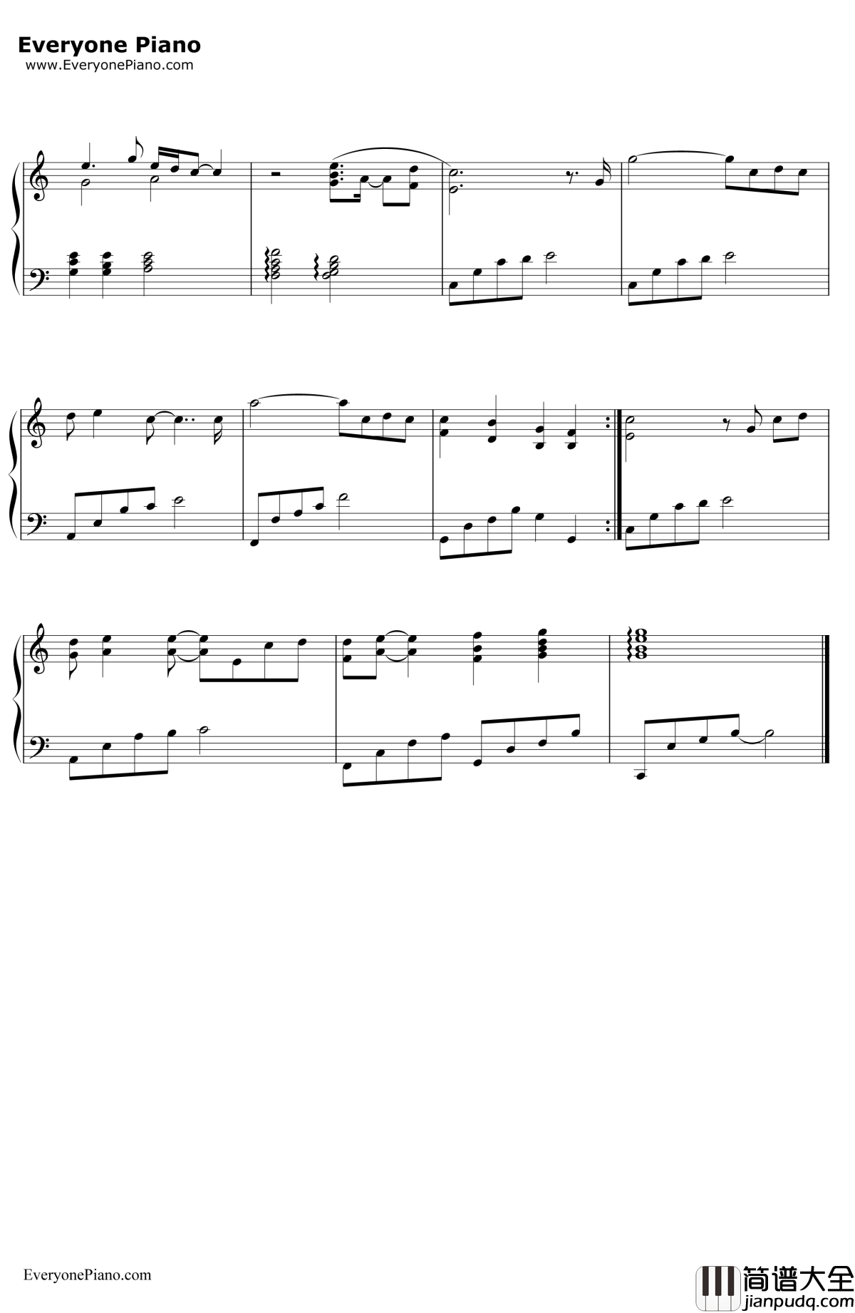 好久不见钢琴谱_陈奕迅_好久不见