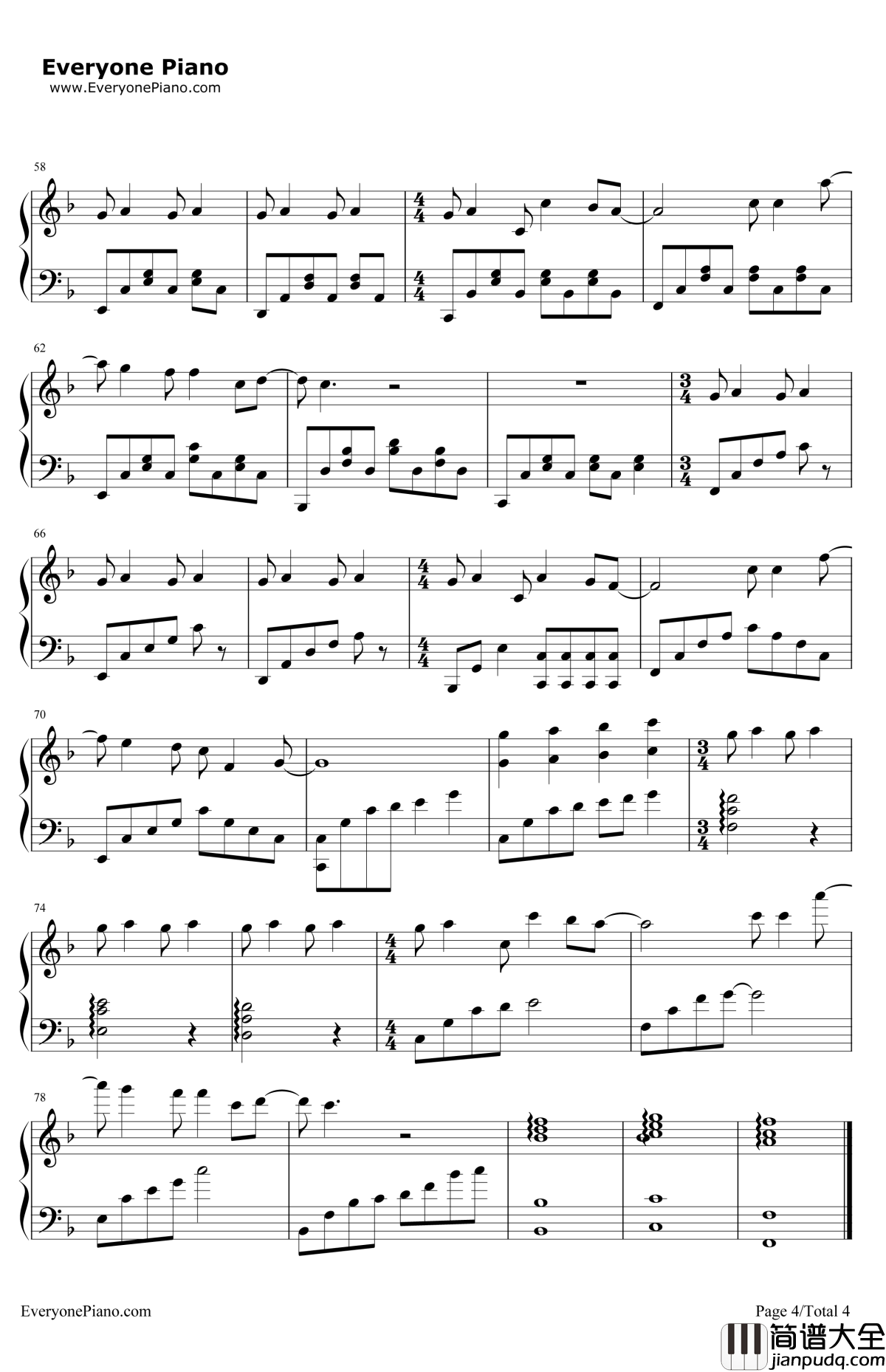 再见再见钢琴谱_李易峰_栀子花开毕业季推广曲