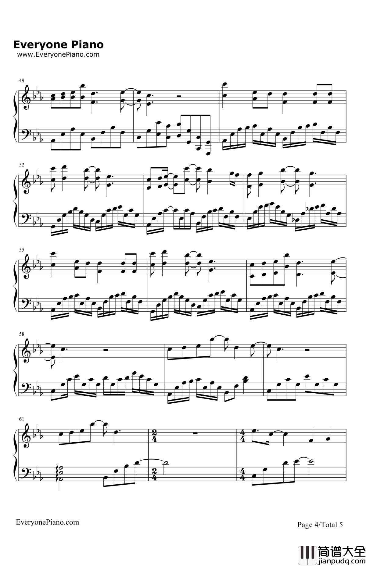 红颜旧钢琴谱_刘涛_琅琊榜插曲