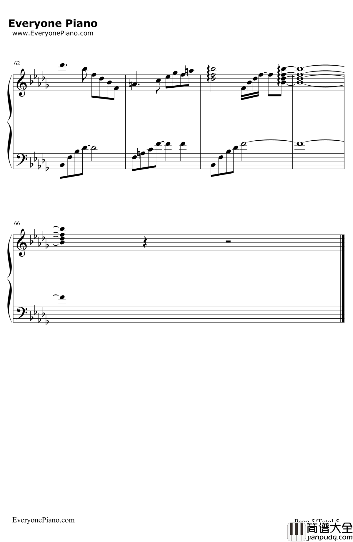 眼泪Tears钢琴谱_TheDaydream_眼泪Tears