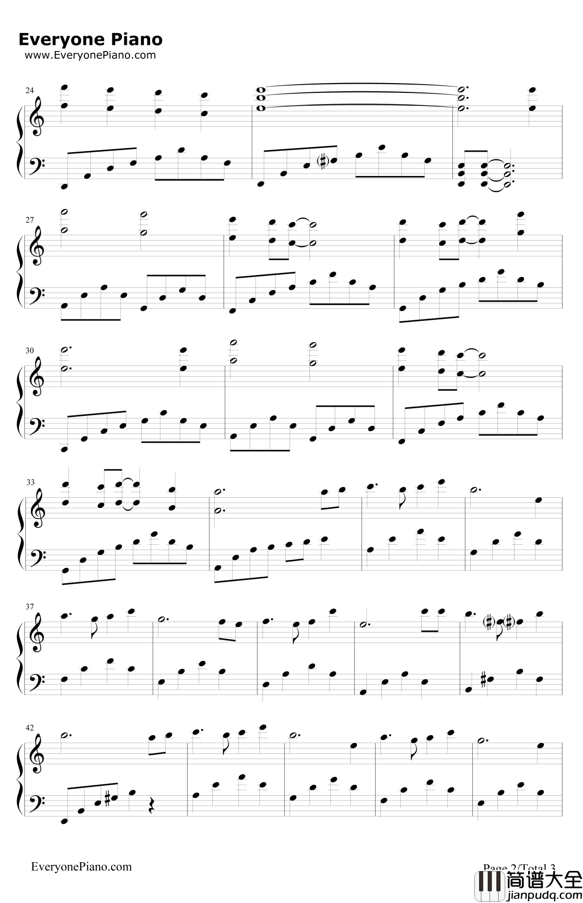 天空之城完美简单版钢琴谱_久石让JoeHisaishi宫崎骏