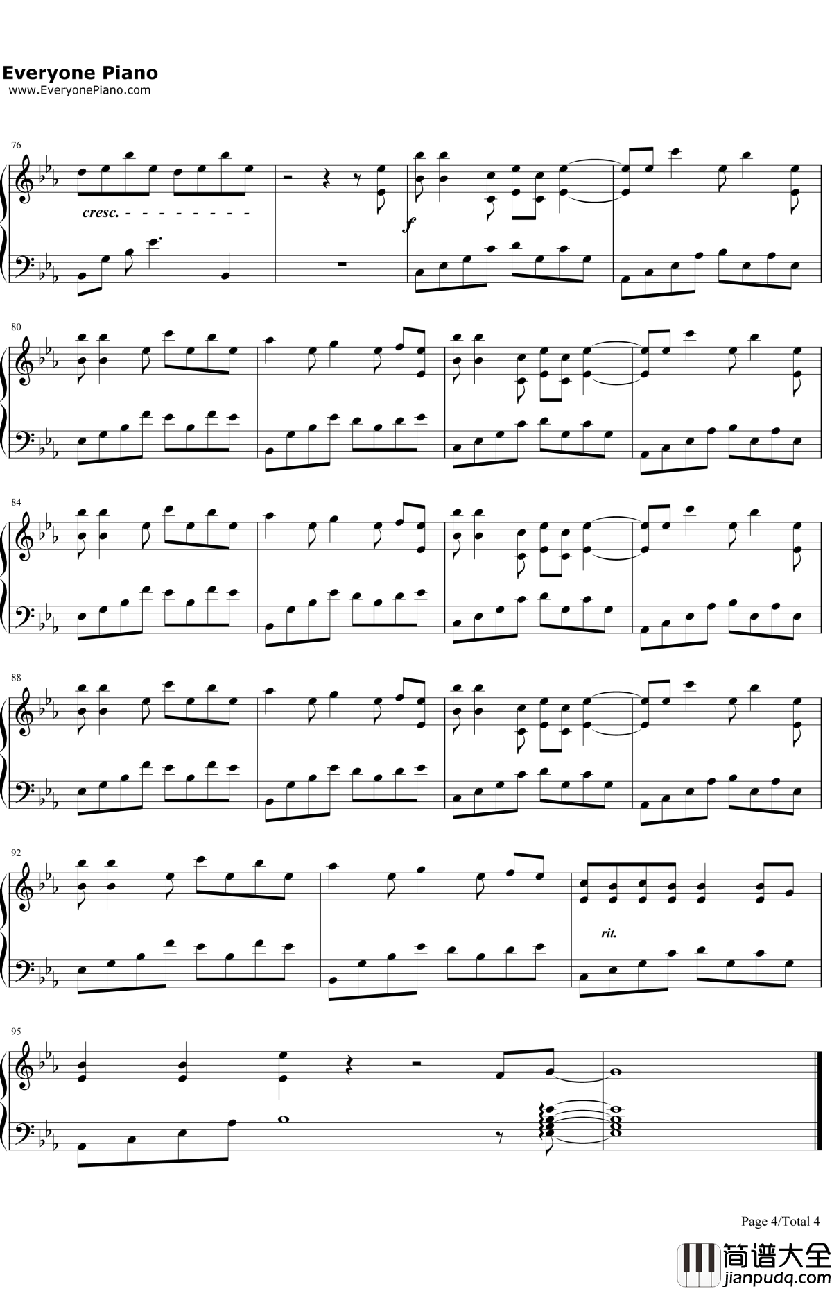 Apologize致歉钢琴谱_OneRepublic