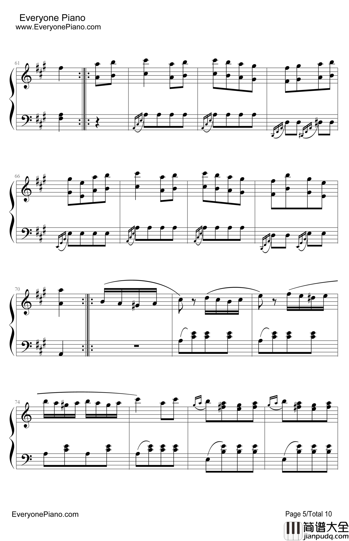 土耳其进行曲钢琴谱_莫扎特Mozart_TurkishMarch