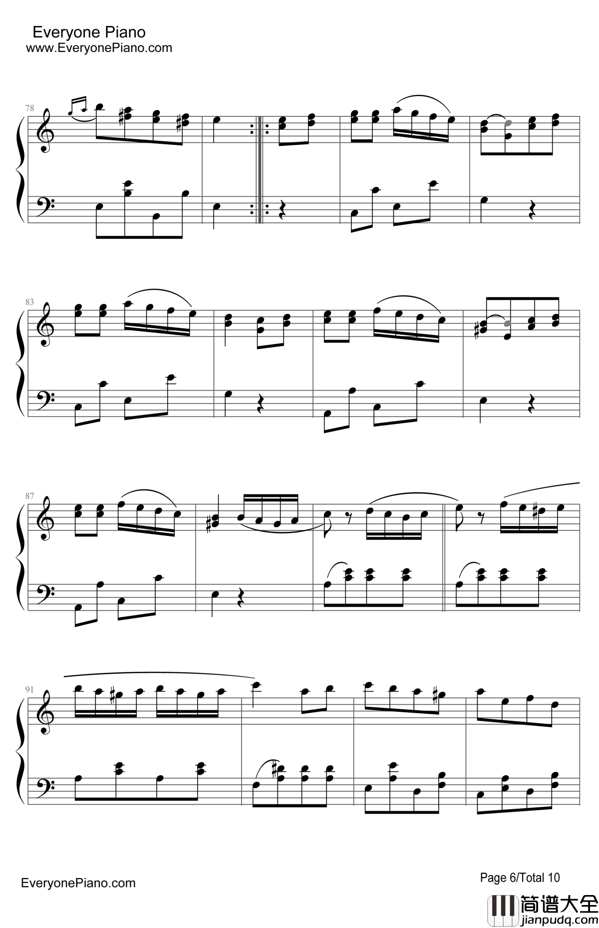 土耳其进行曲钢琴谱_莫扎特Mozart_TurkishMarch