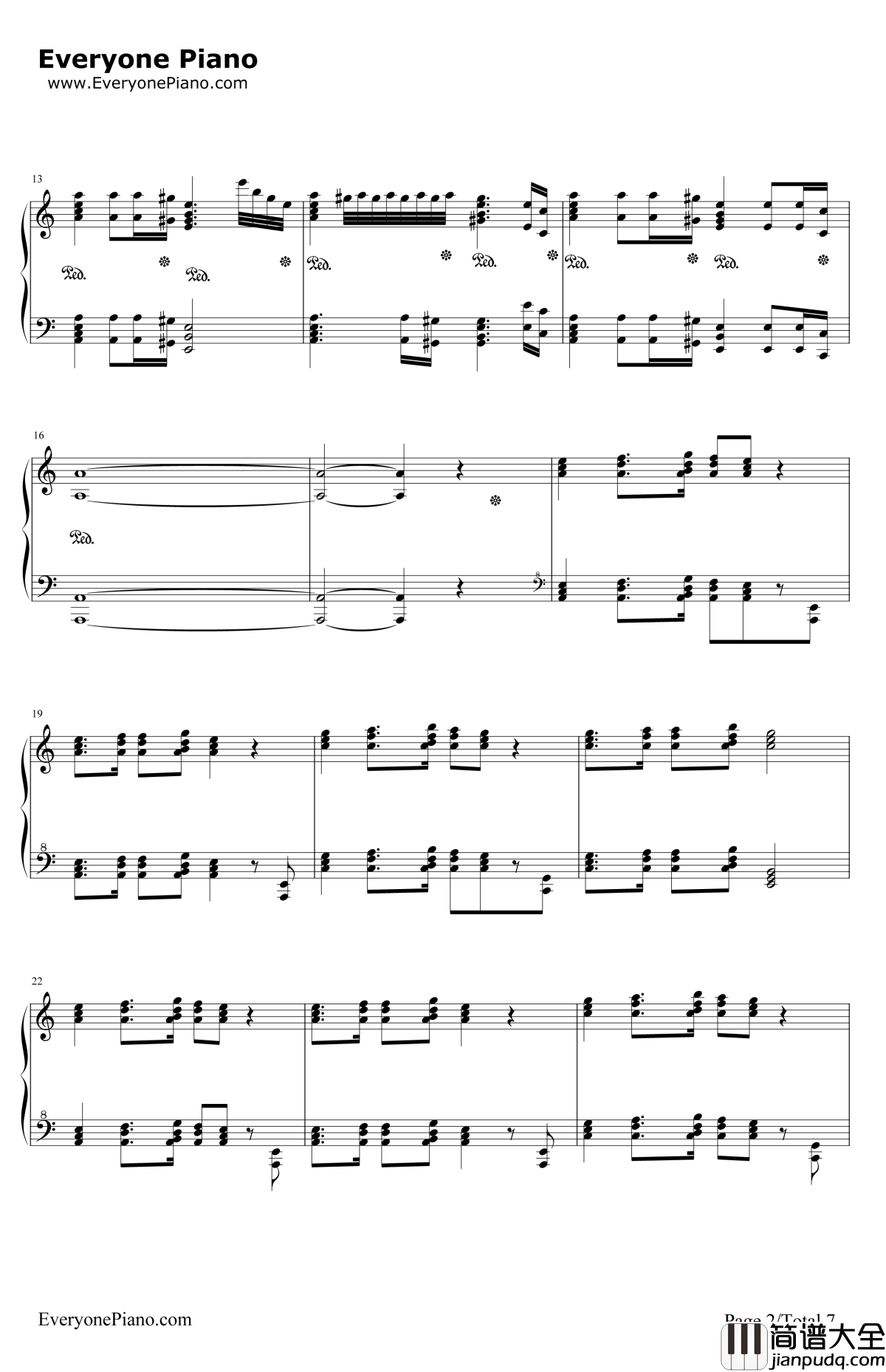 格里格钢琴变奏曲钢琴谱_马克西姆_格里格钢琴变奏曲