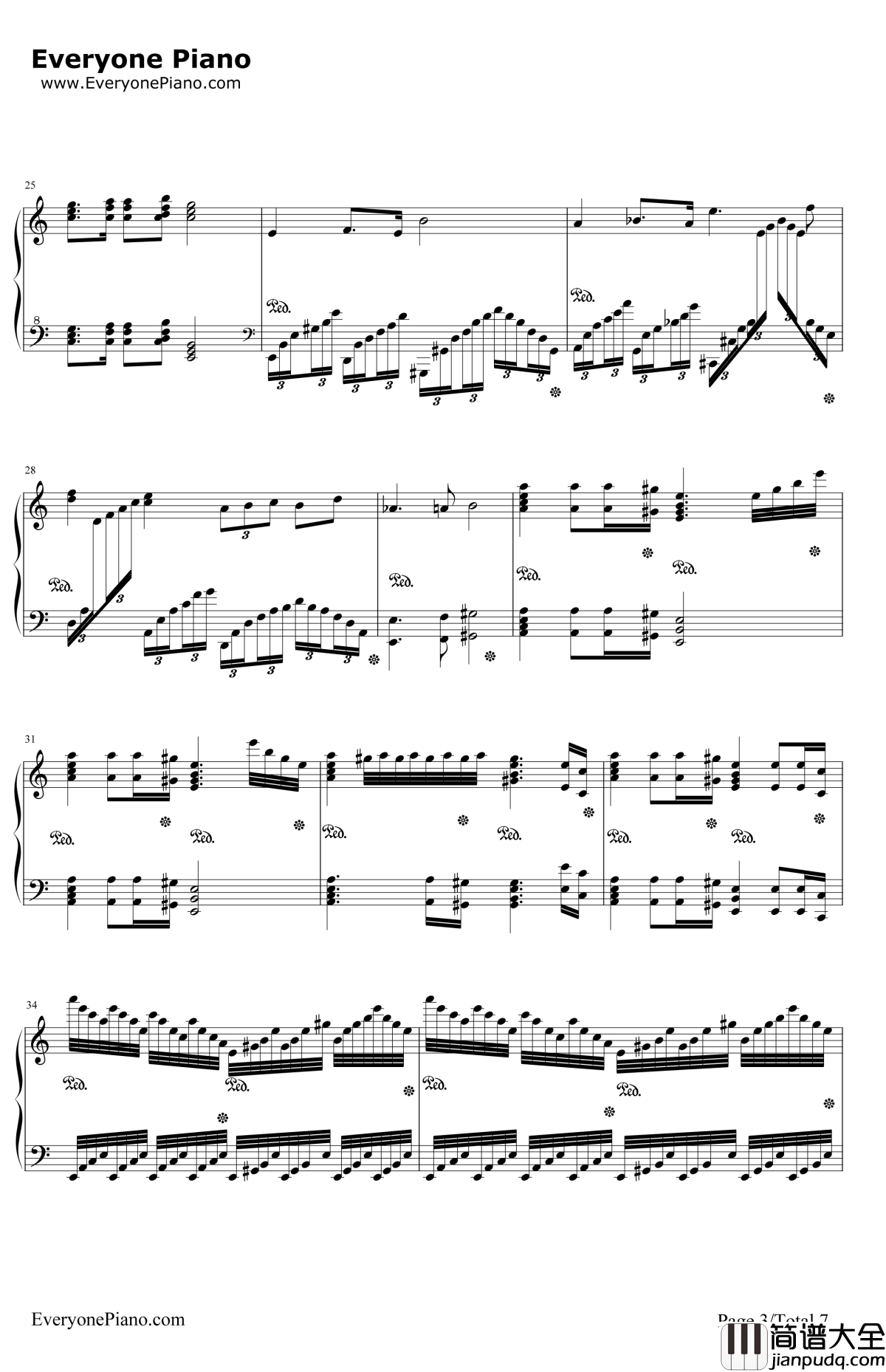 格里格钢琴变奏曲钢琴谱_马克西姆_格里格钢琴变奏曲