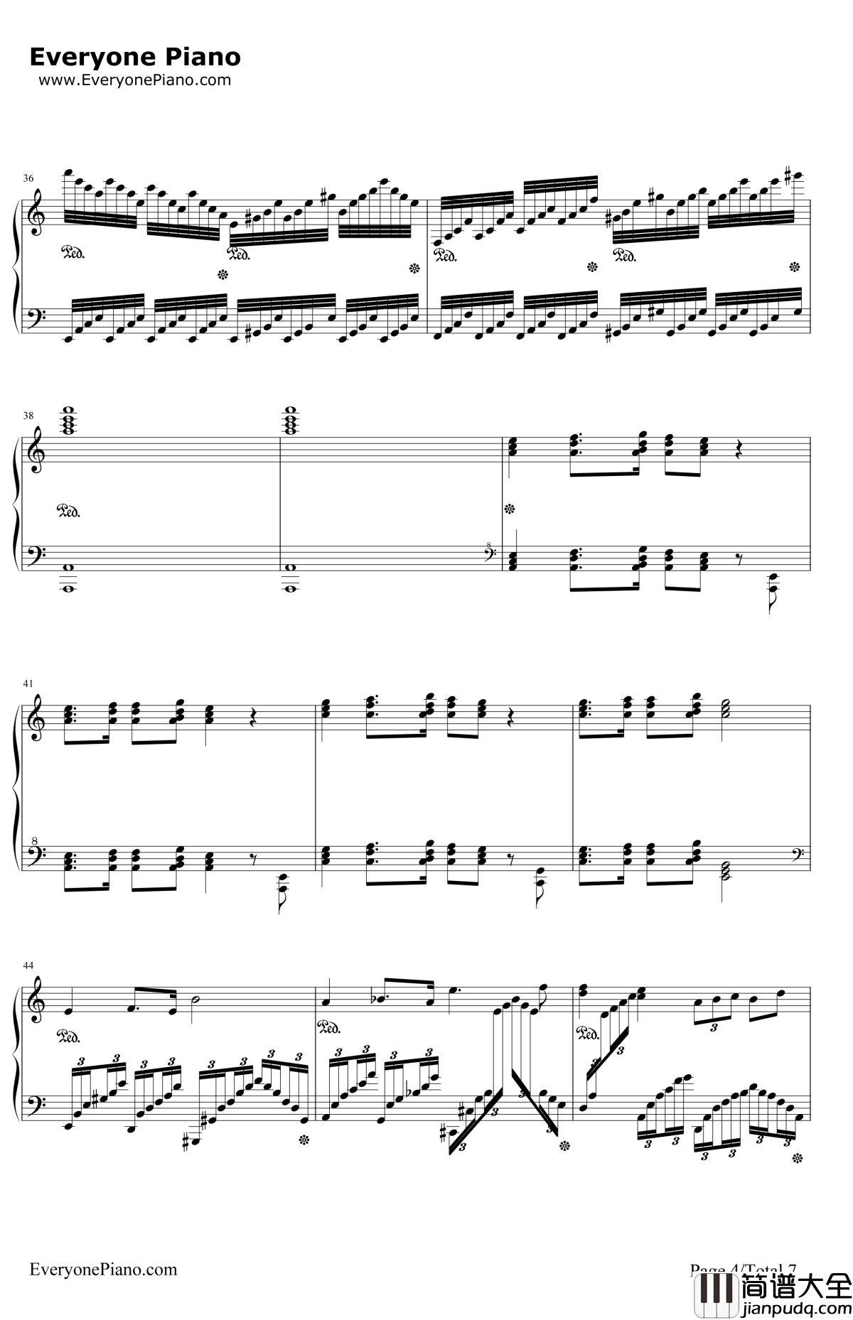 格里格钢琴变奏曲钢琴谱_马克西姆_格里格钢琴变奏曲