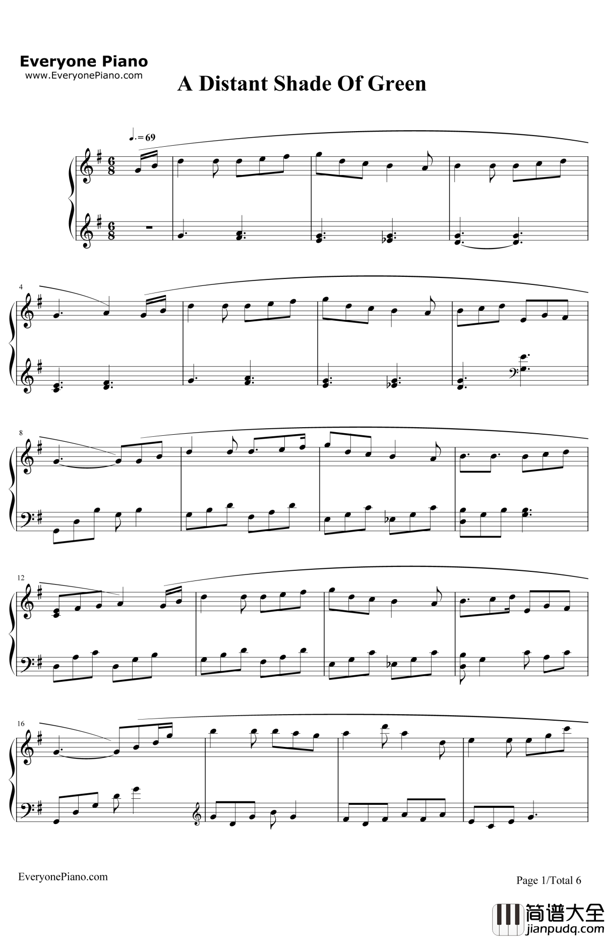 ADistantShadeofGreen钢琴谱_KevinKern