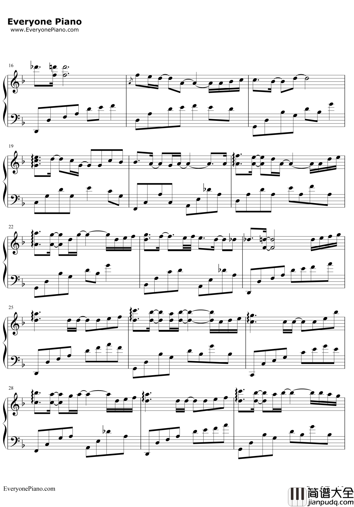 最美的夜晚钢琴谱_赵海洋