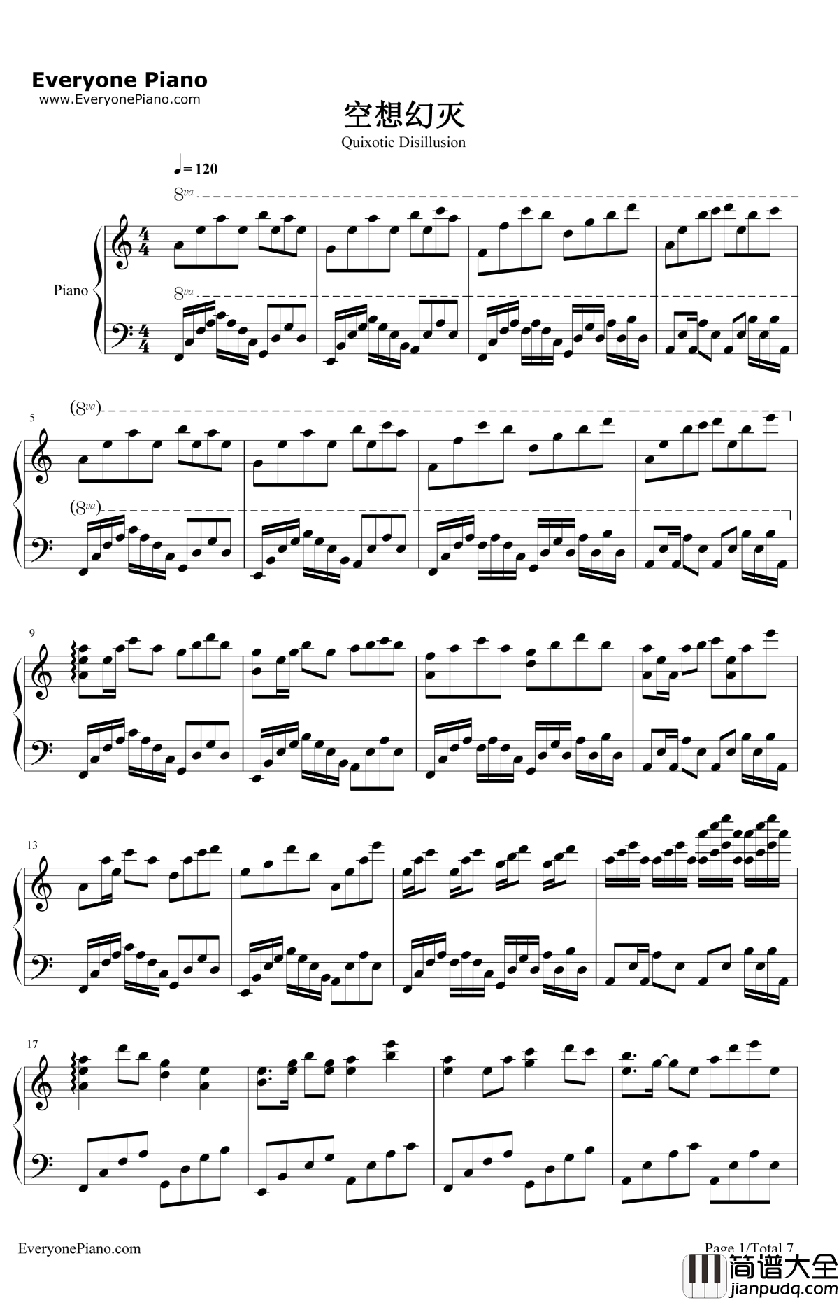 空想幻灭钢琴谱_Music゛◆Kゝ