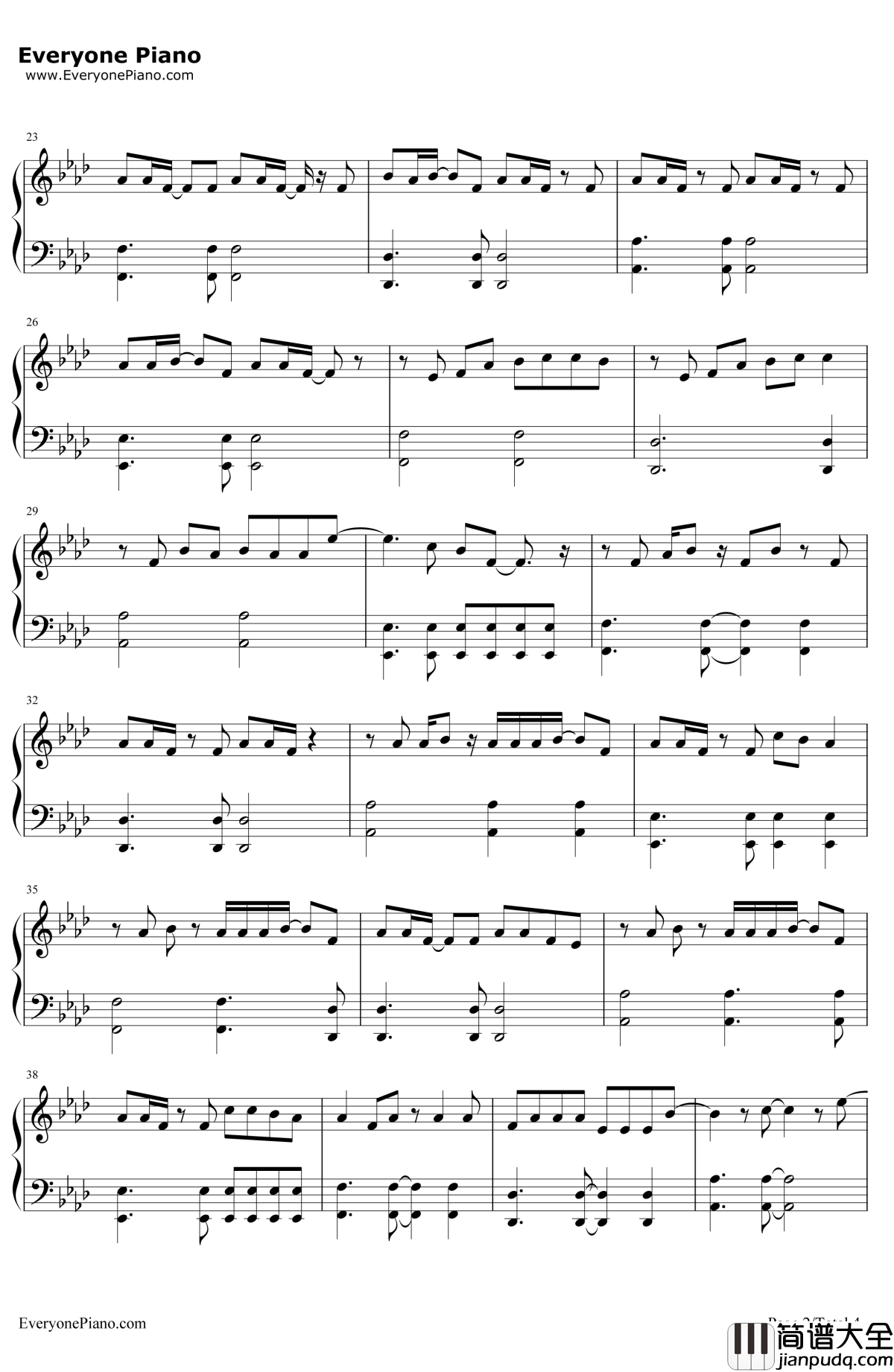 MySuperstar钢琴谱_JessieJ_冰川时代5片尾曲