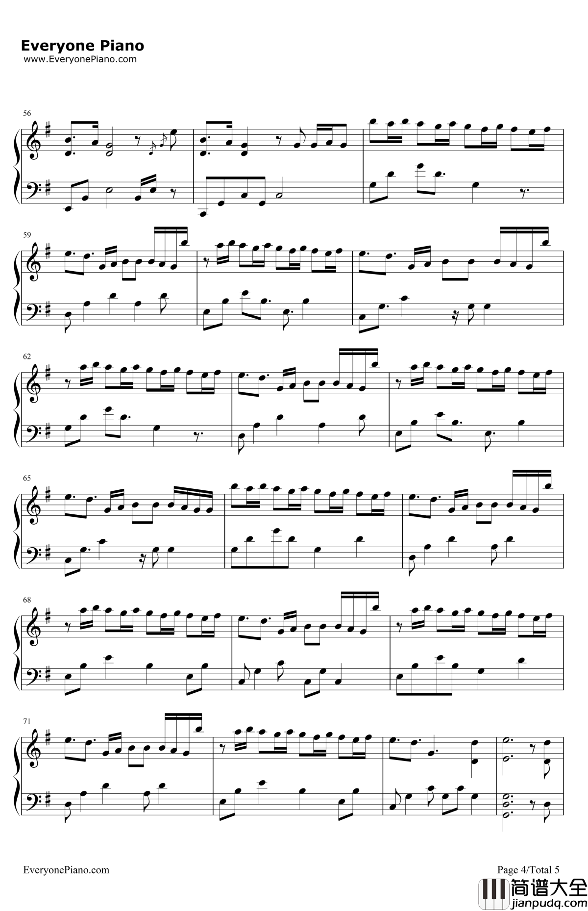 Company钢琴谱_JustinBieber