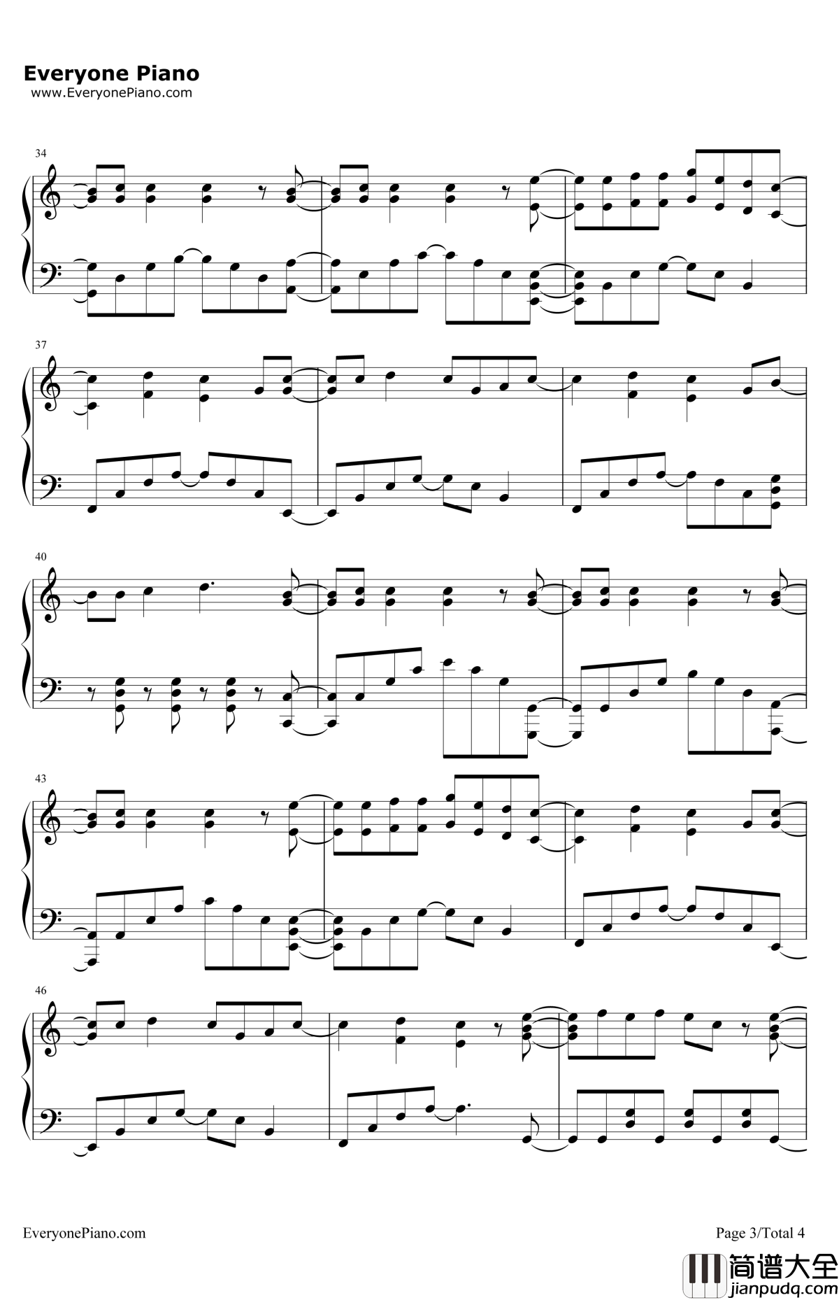 收服一切钢琴谱_佐香智久_精灵宝可梦XYOP3