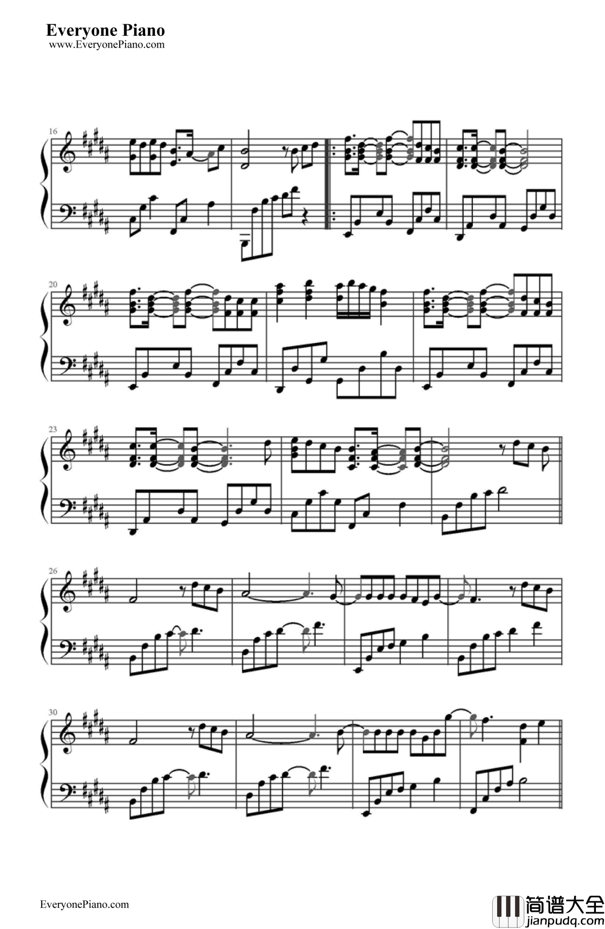 青春修炼手册钢琴谱_TFBOYS