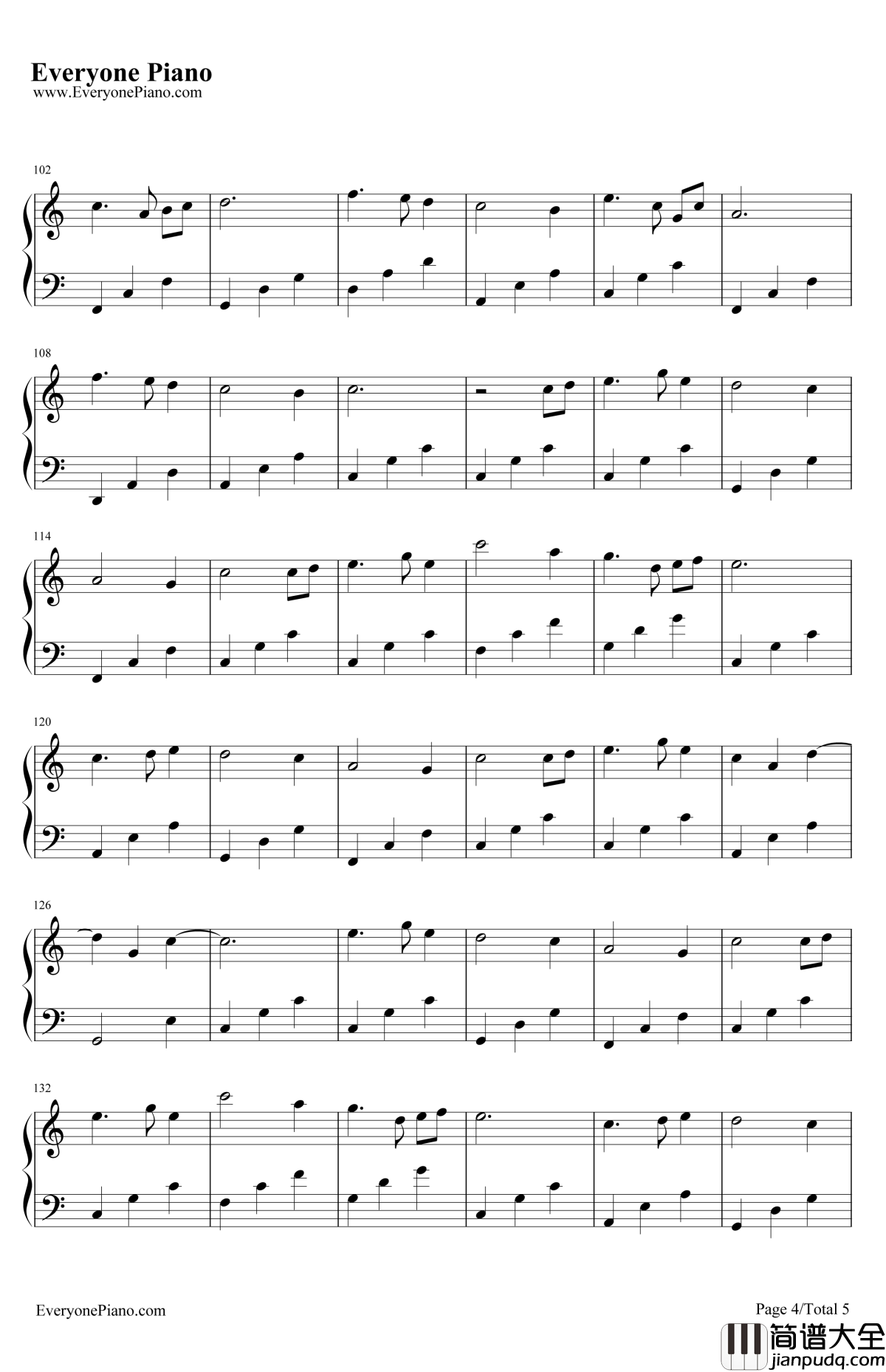 月光水岸钢琴谱_班得瑞