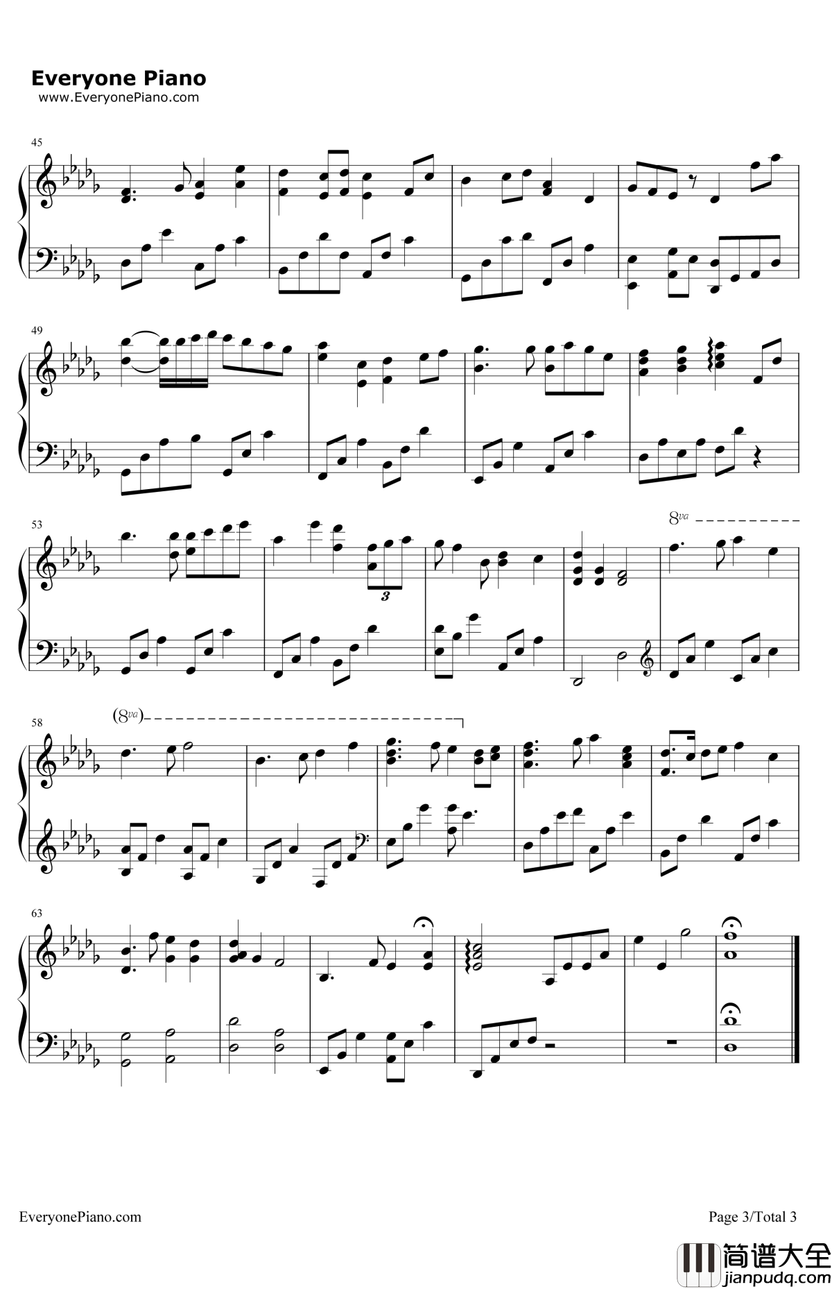 上世纪的童话钢琴谱_雷诺儿