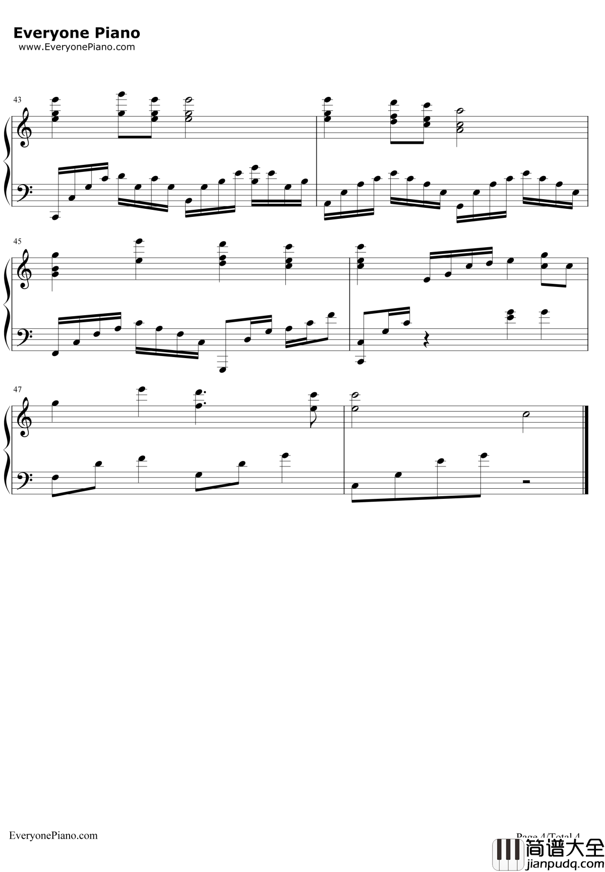 南山南钢琴谱_张磊马頔_中国好声音第四季