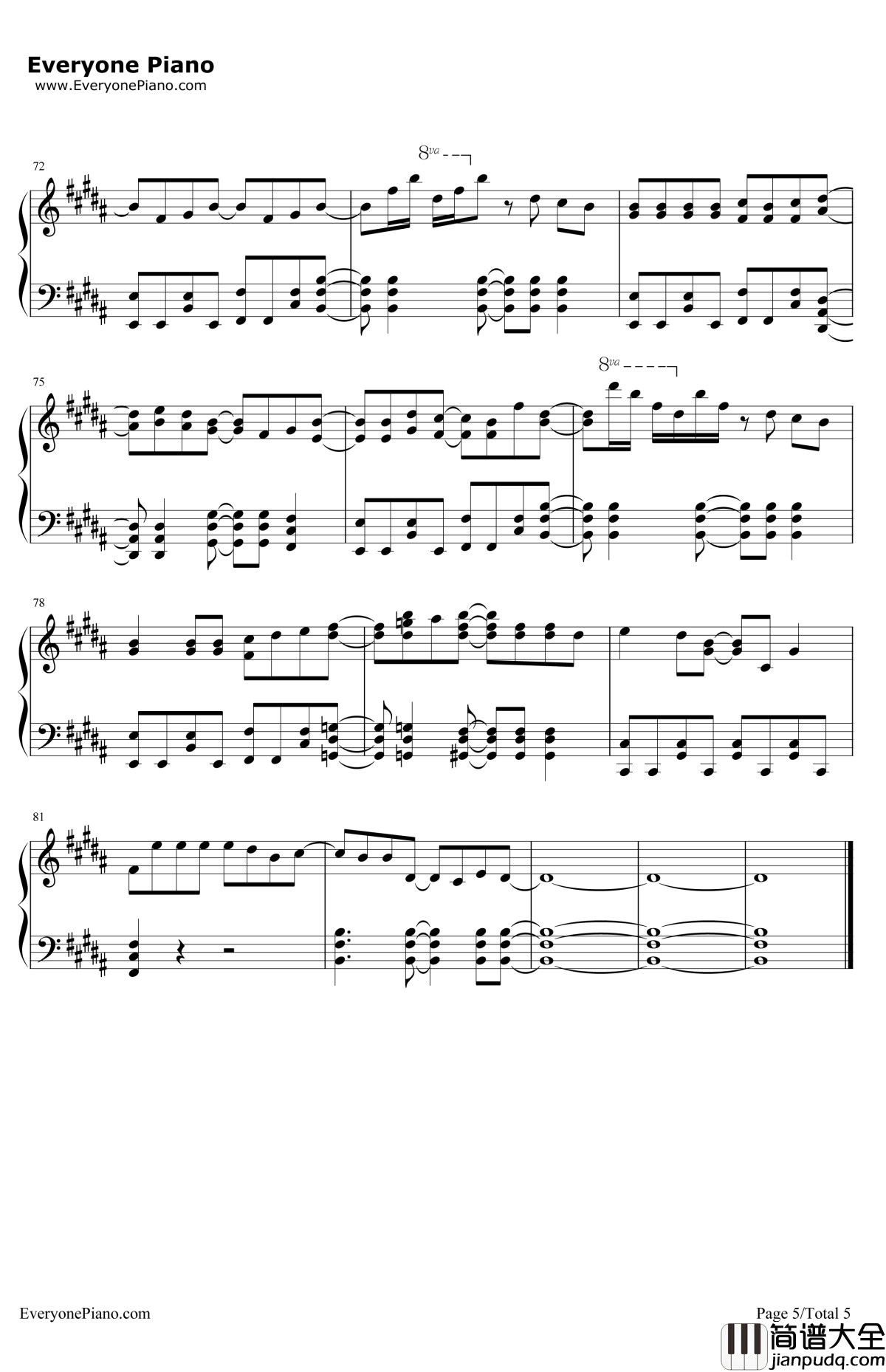 闪亮闪亮钢琴谱_梶裕贵_精灵宝可梦XY&ZOST