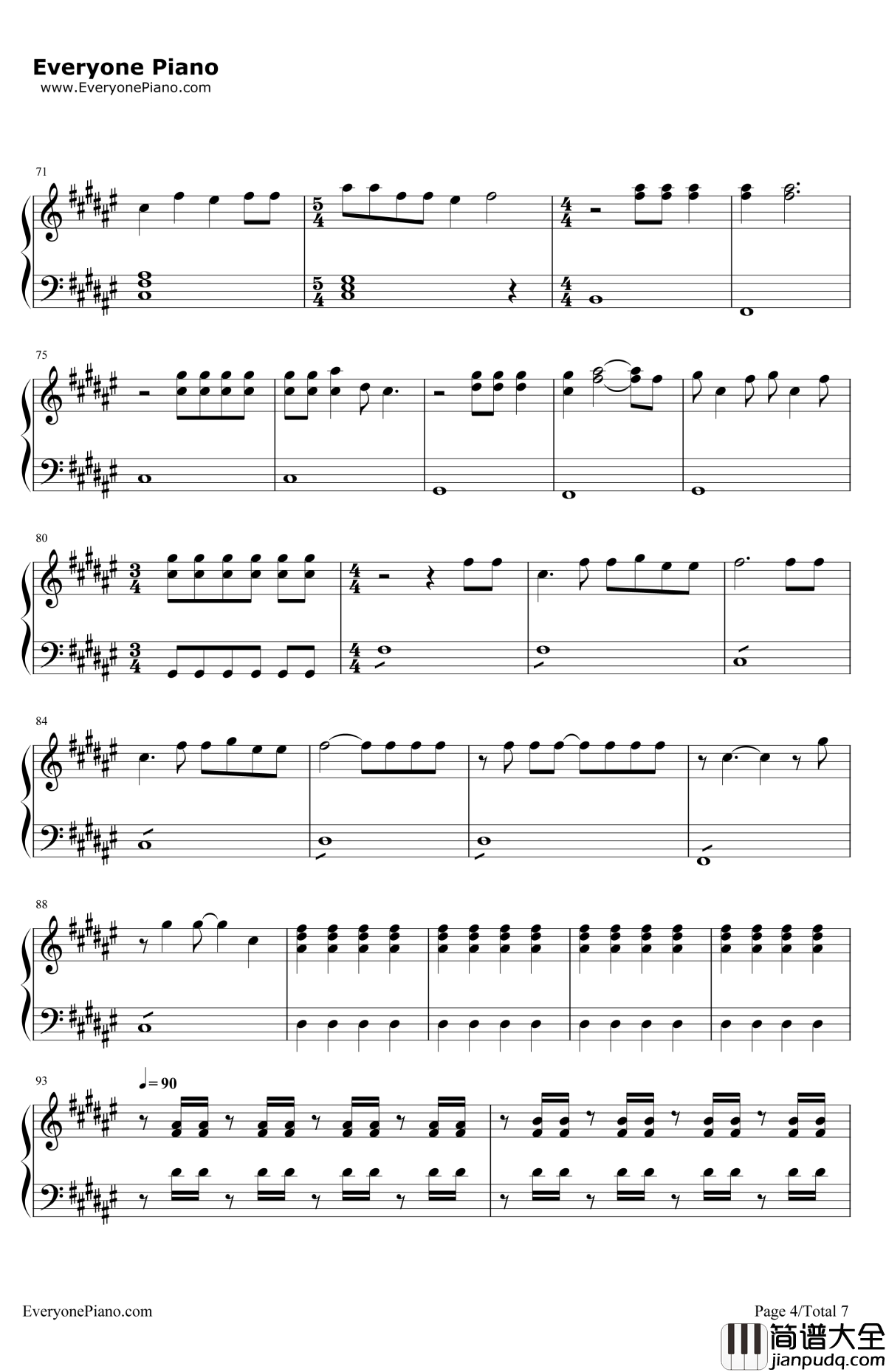 GunsforHands钢琴谱_TwentyOnePilots