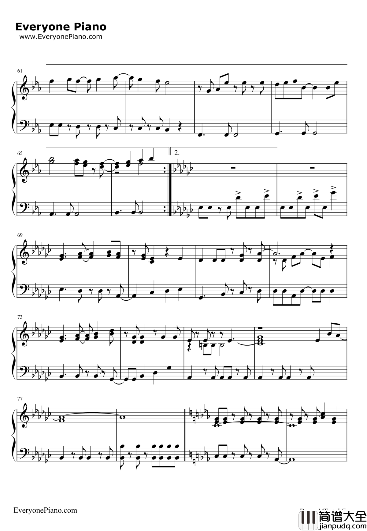 10年樱钢琴谱_AKB48