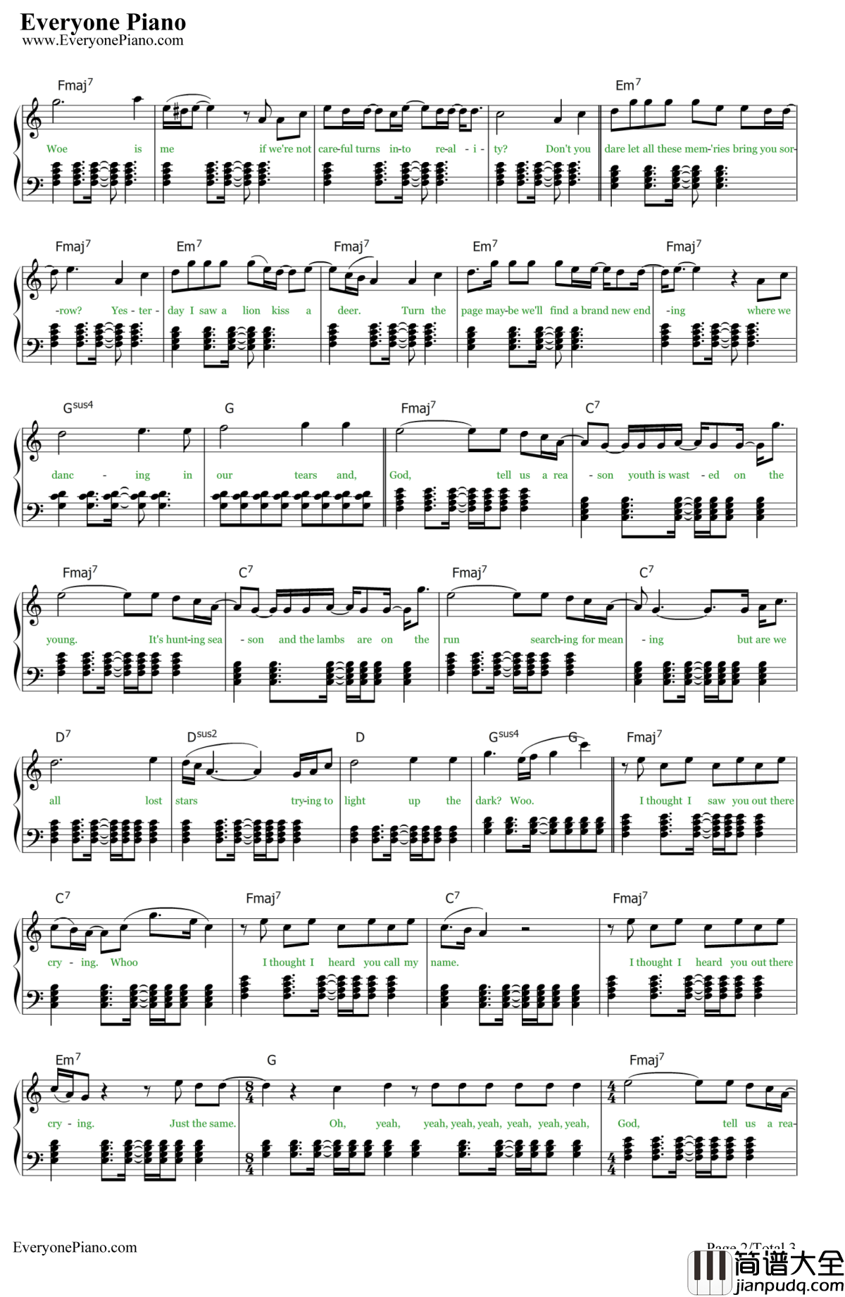 LostStars钢琴谱_AdamLevine_歌曲改变人生主题曲