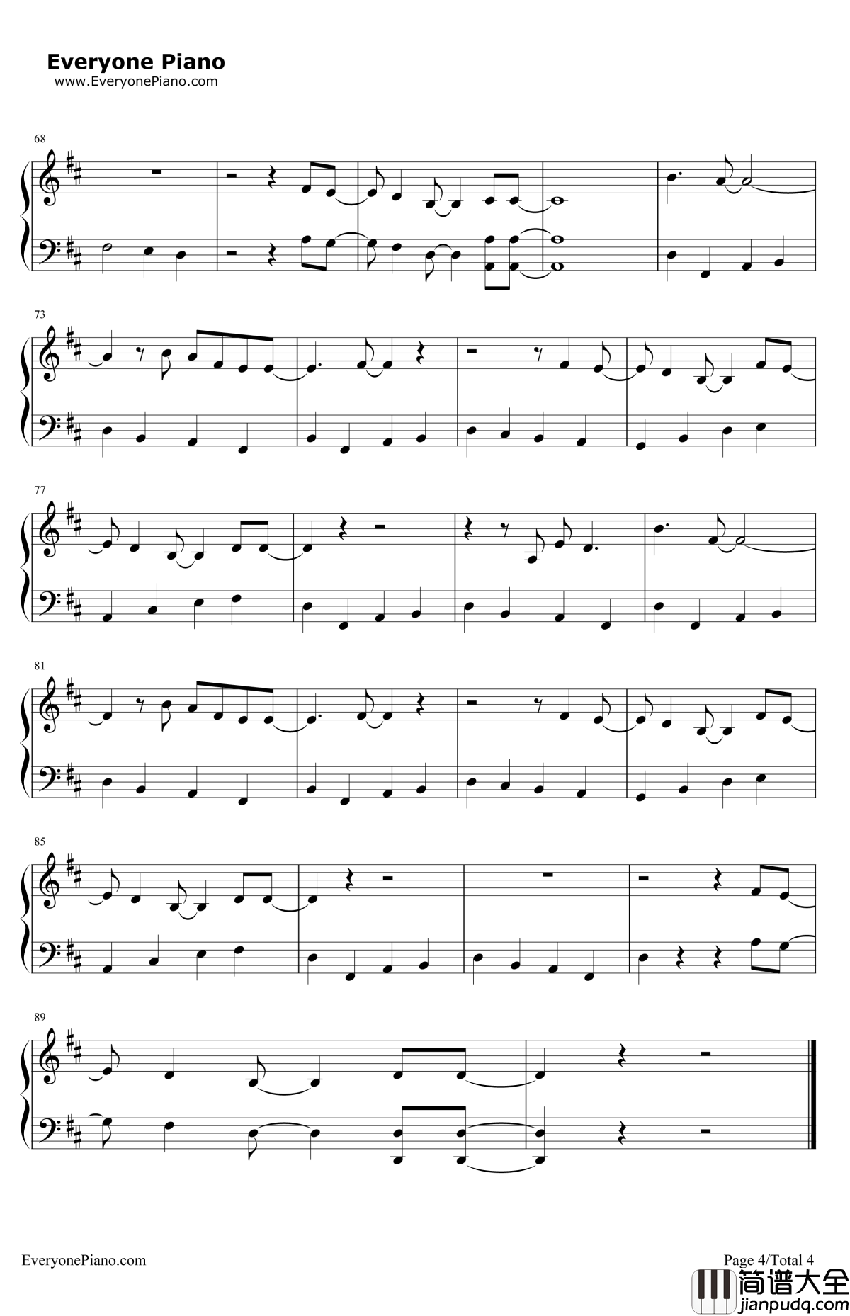 DanceWithMeTonight钢琴谱_OllyMurs