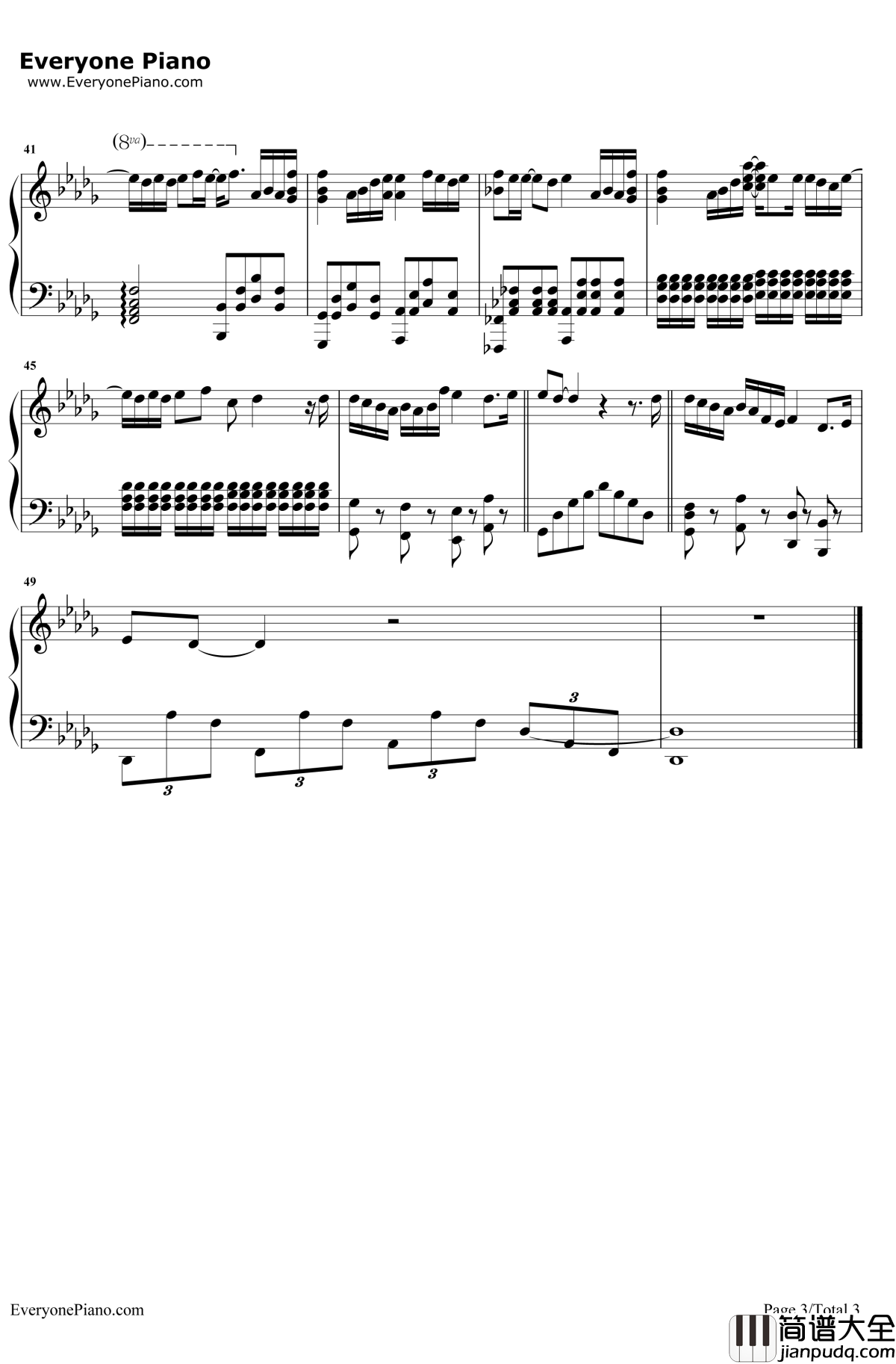 不完美小孩钢琴谱_TFBOYS