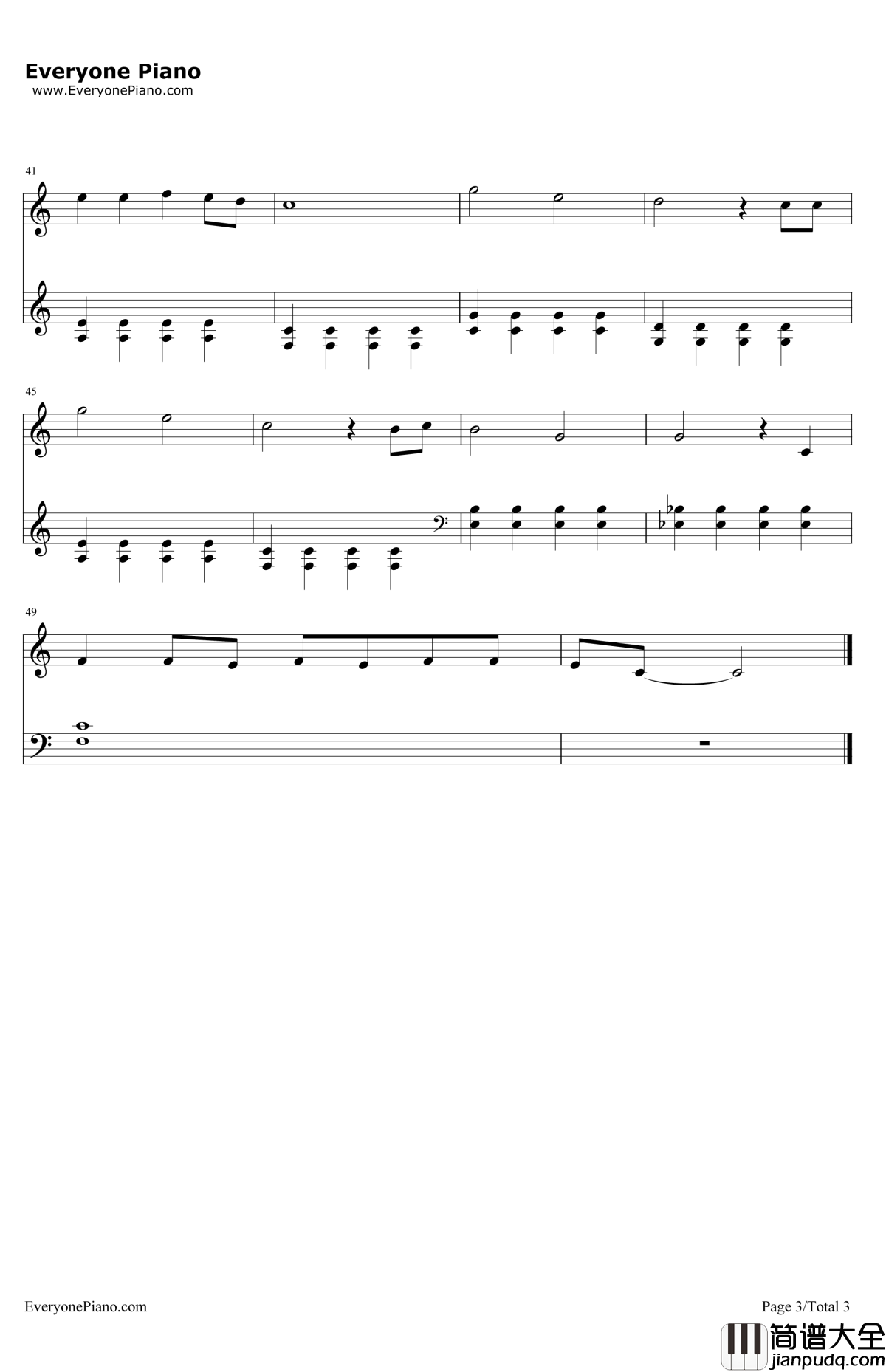 Let_It_Go超简单版钢琴谱_DemiLovato_冰雪奇缘主题曲