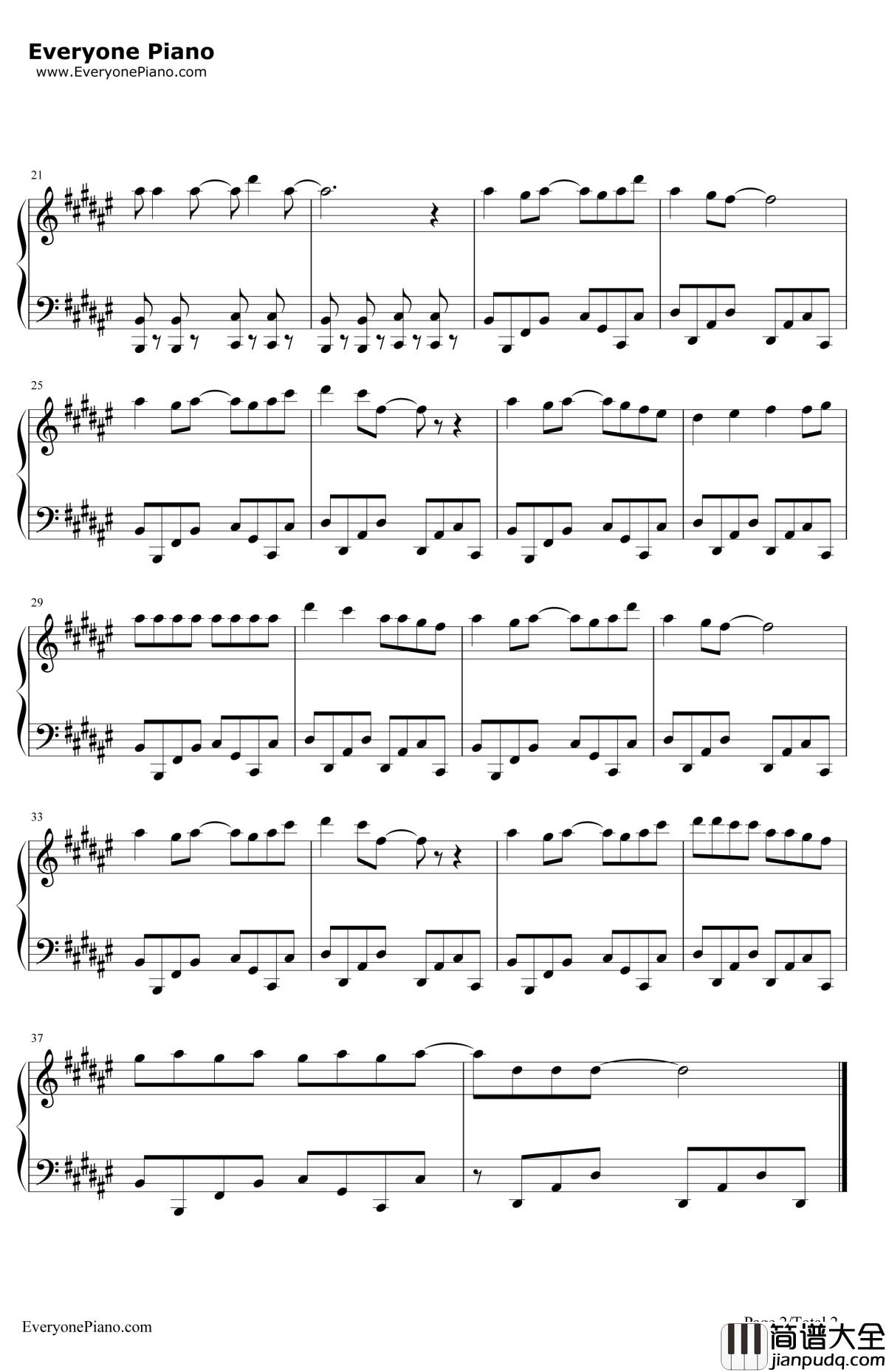 Os钢琴谱_藤和艾莉欧（大龟明日香）_宇宙人_电波女与青春男OP