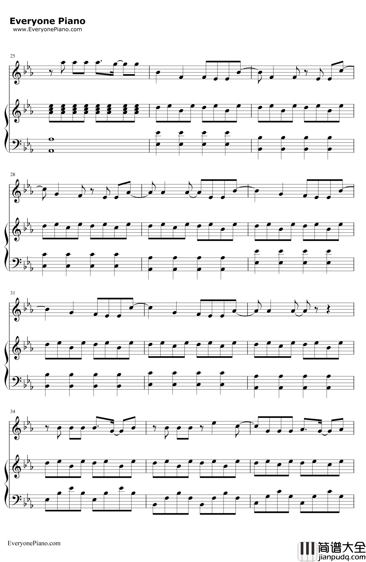 Demons弹唱版钢琴谱_ImagineDragons