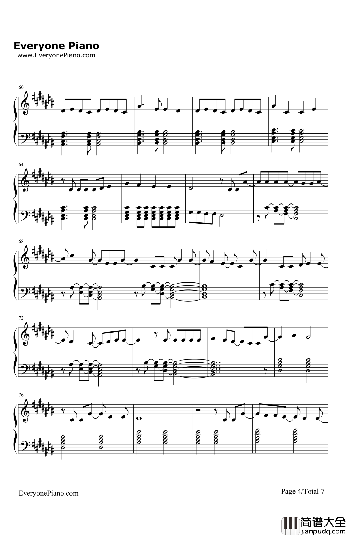 Bedless钢琴谱_PiercetheVeil