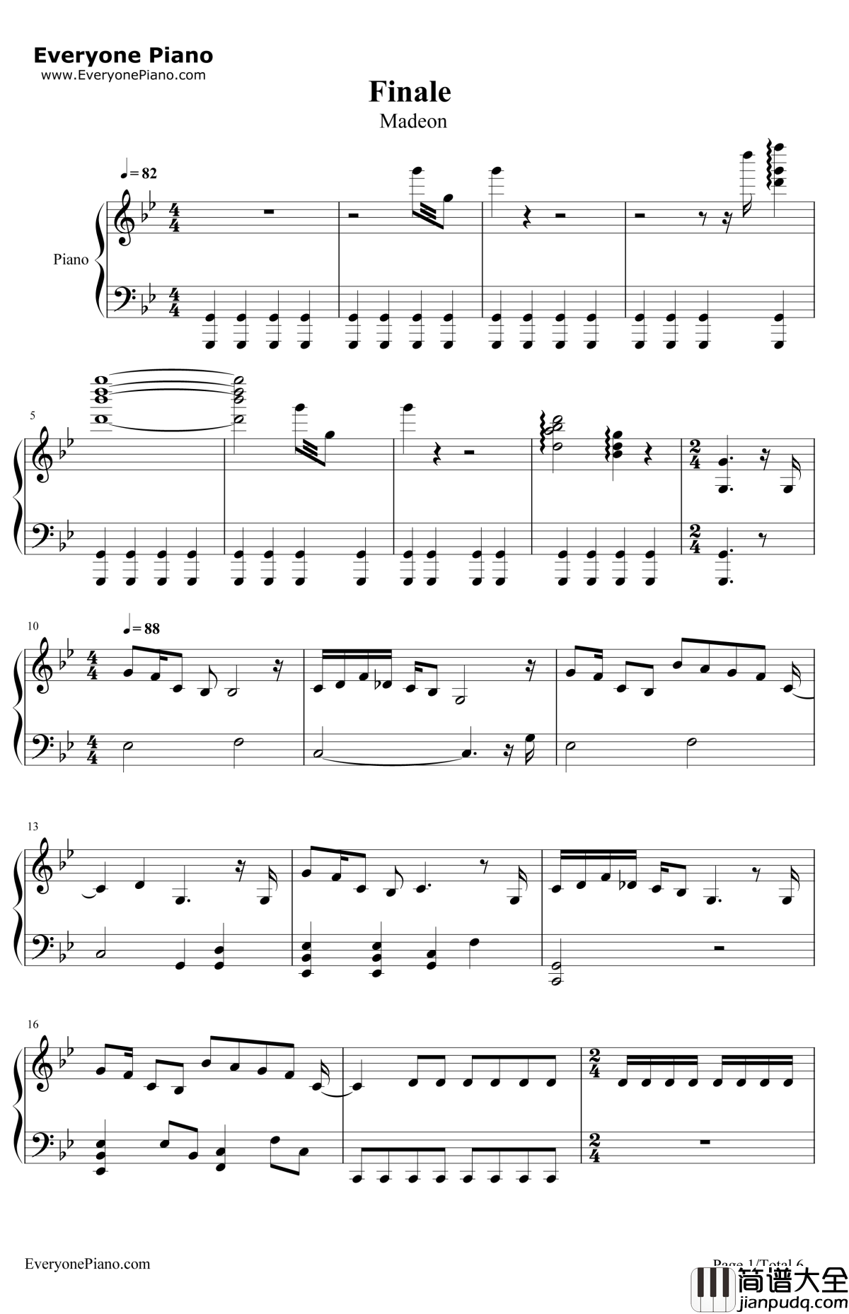 Finale钢琴谱_Madeon