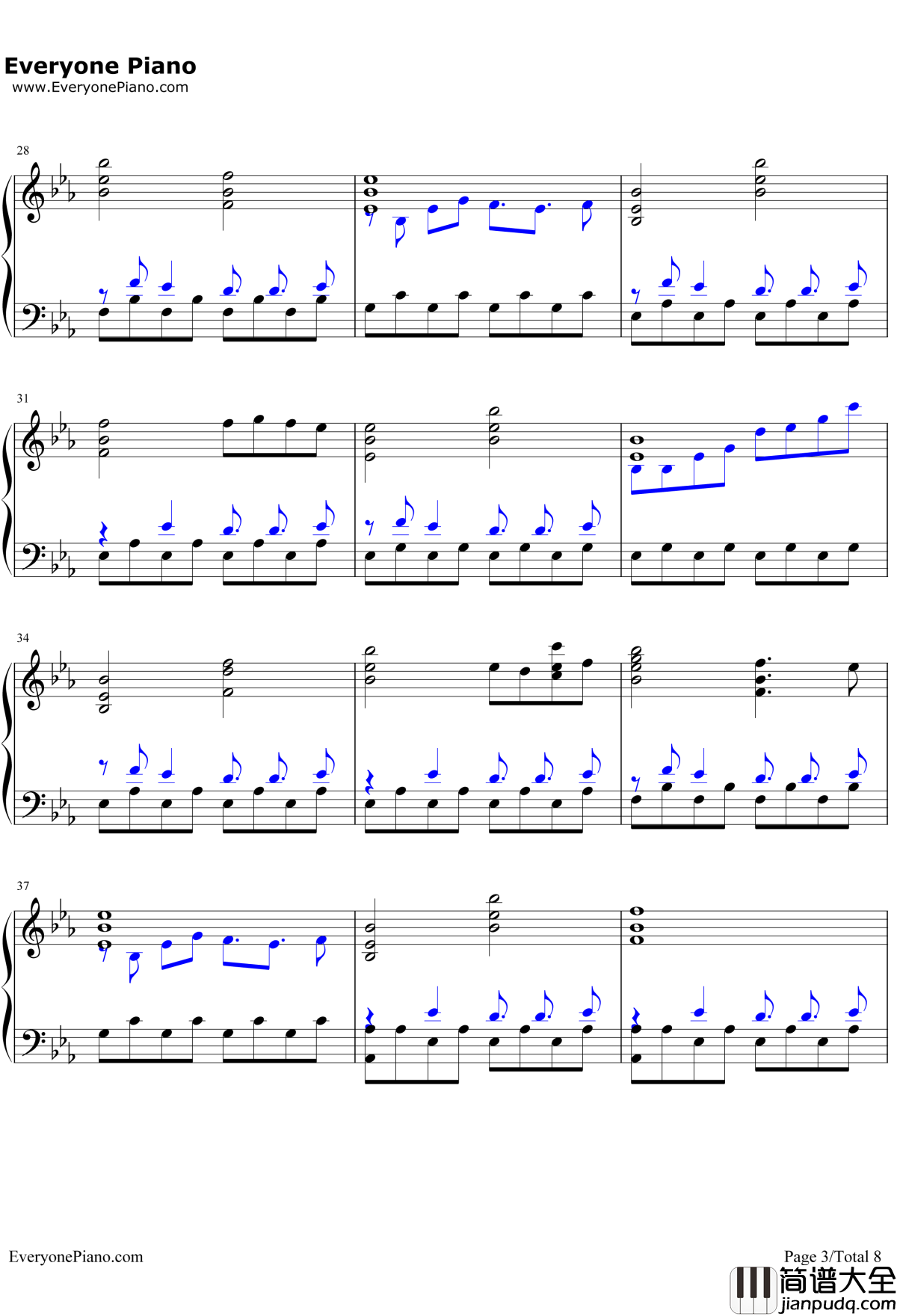 Undertale钢琴谱_TobyFox_UndertaleTheme