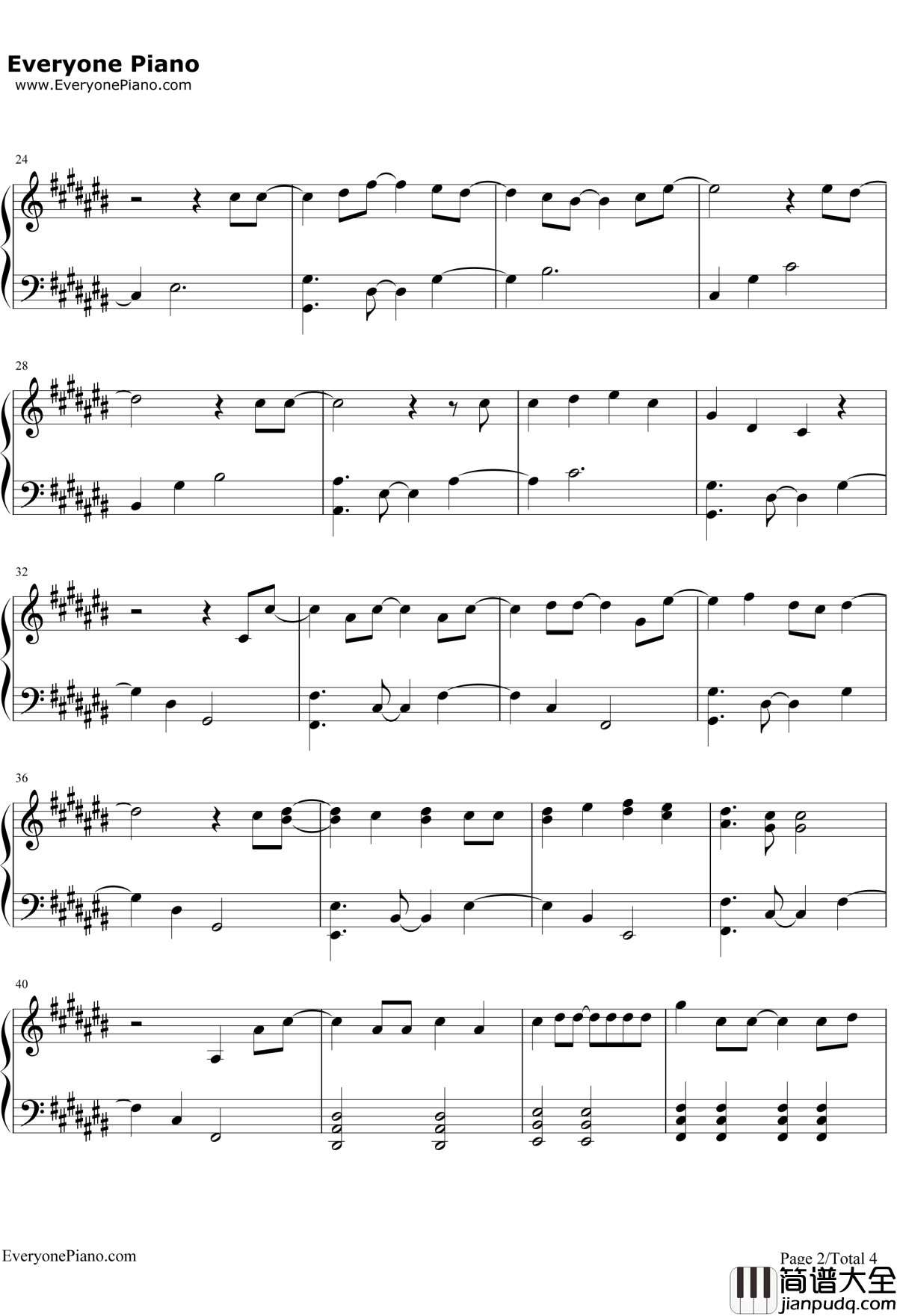 名前を呼ぶよ钢琴谱_LuckLife_文豪StrayDogsED