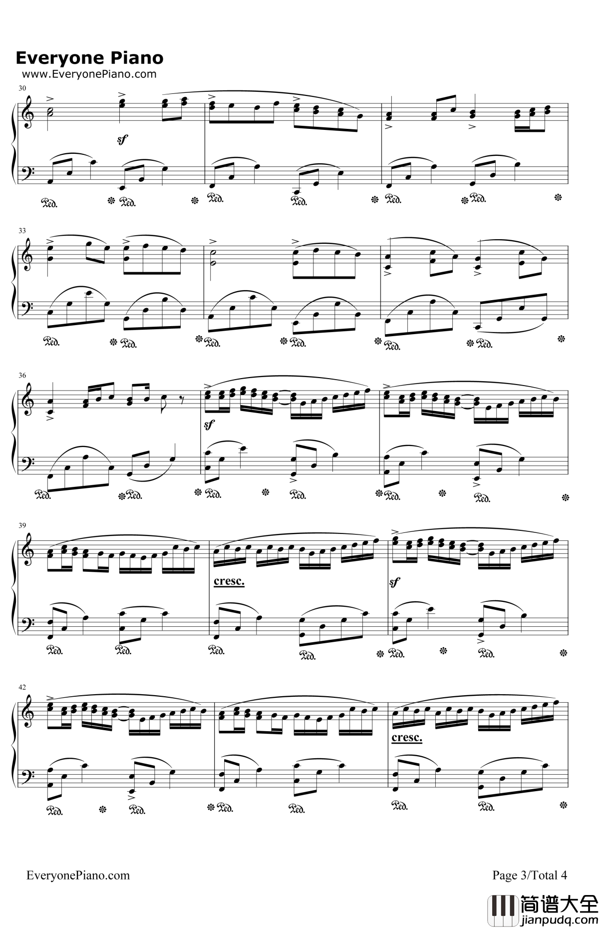 卡农弹奏版钢琴谱_乔治•温斯顿_我的野蛮女友插曲